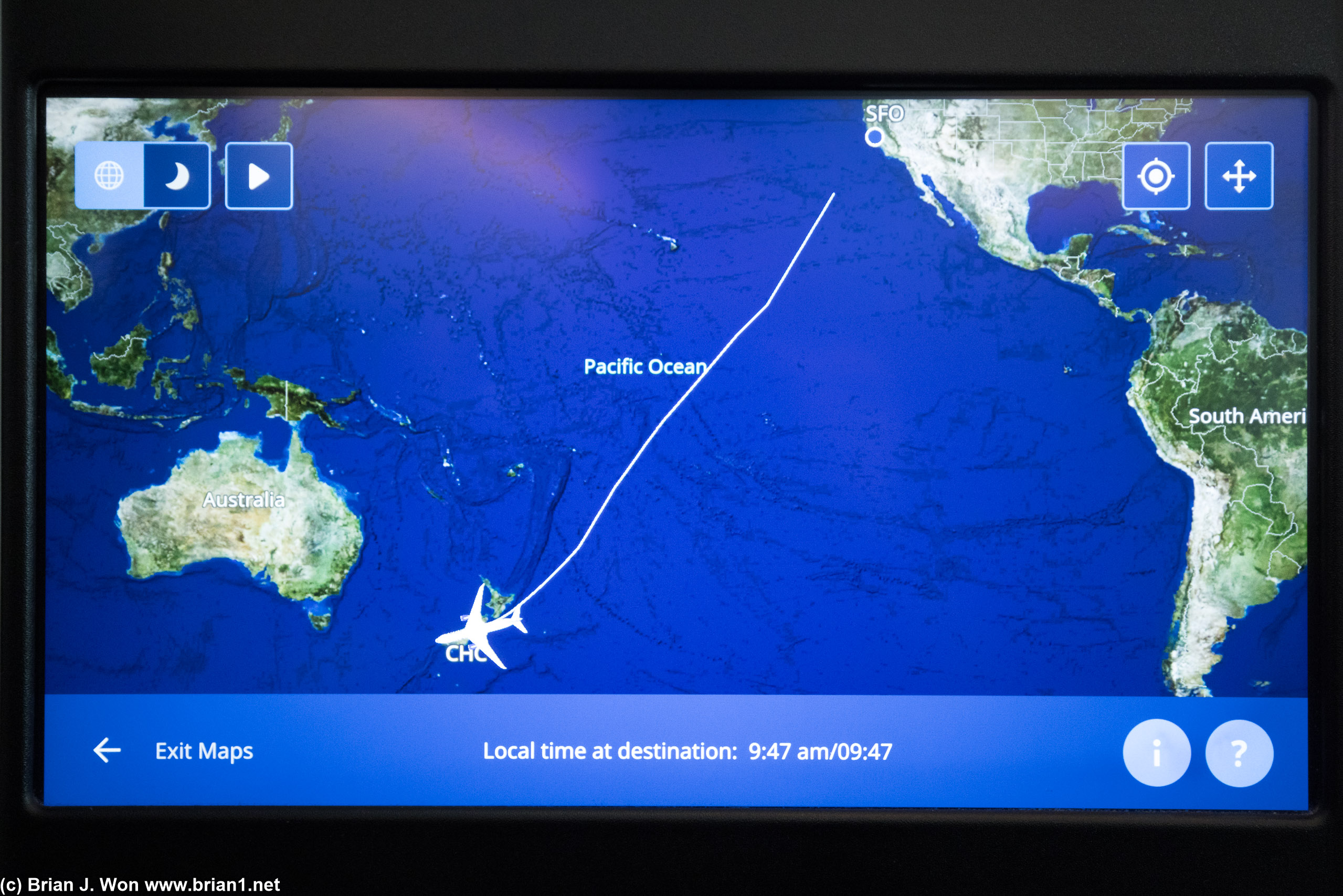 Actual flight 12 hours 59 minutes and 6,998 miles per Flightaware (6,933 miles direct).