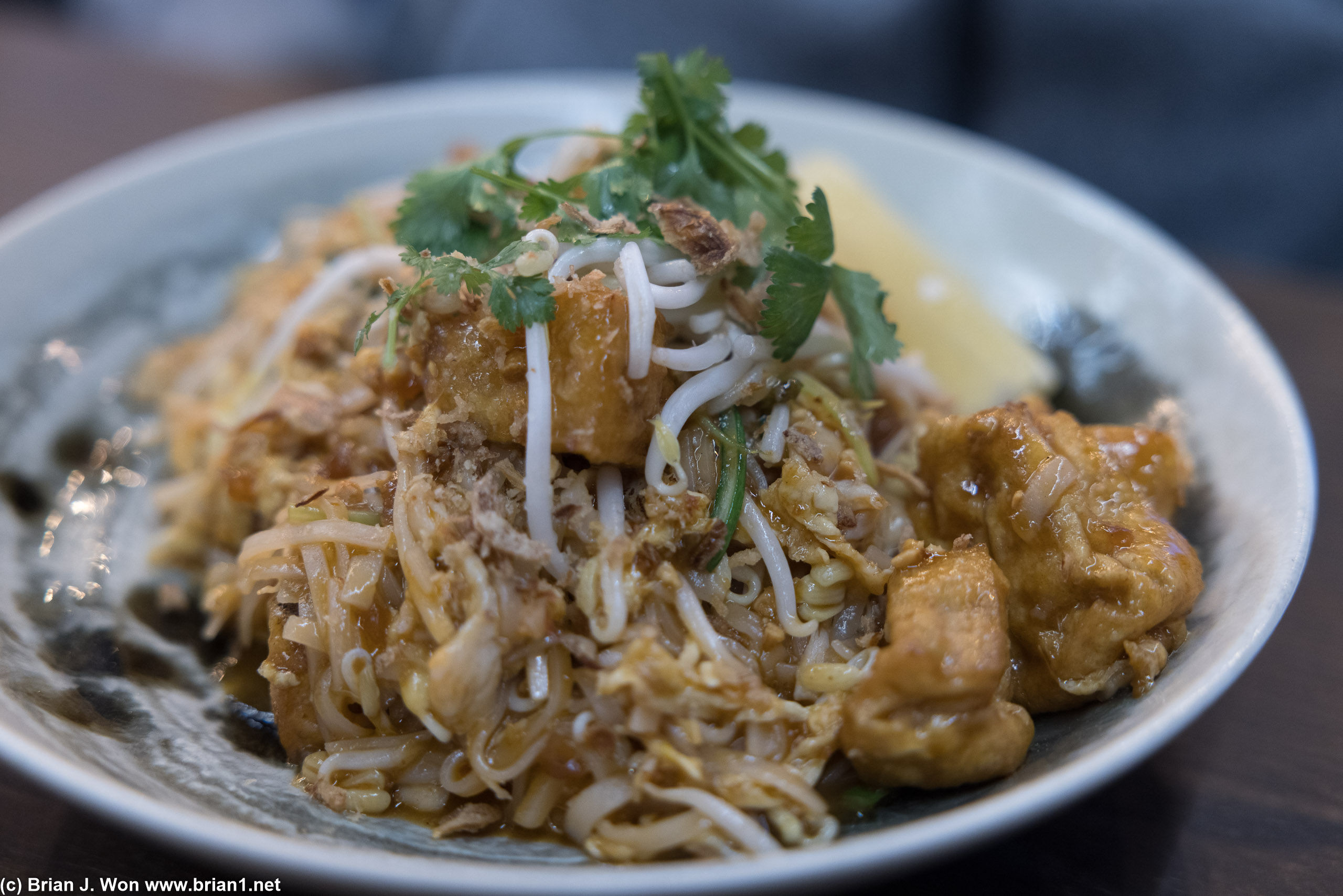 Tofu pad thai looked good.