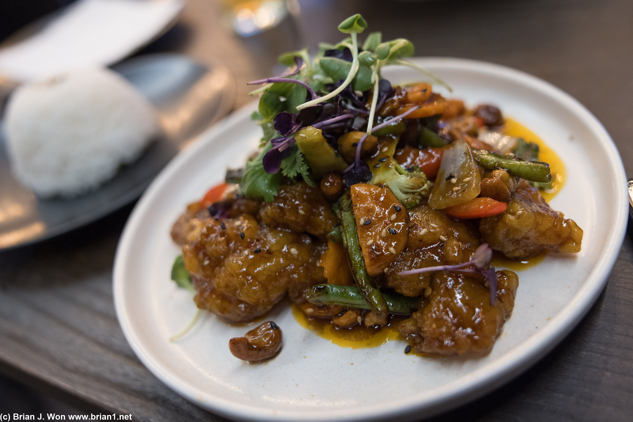 Wok fried monk fish was solid.