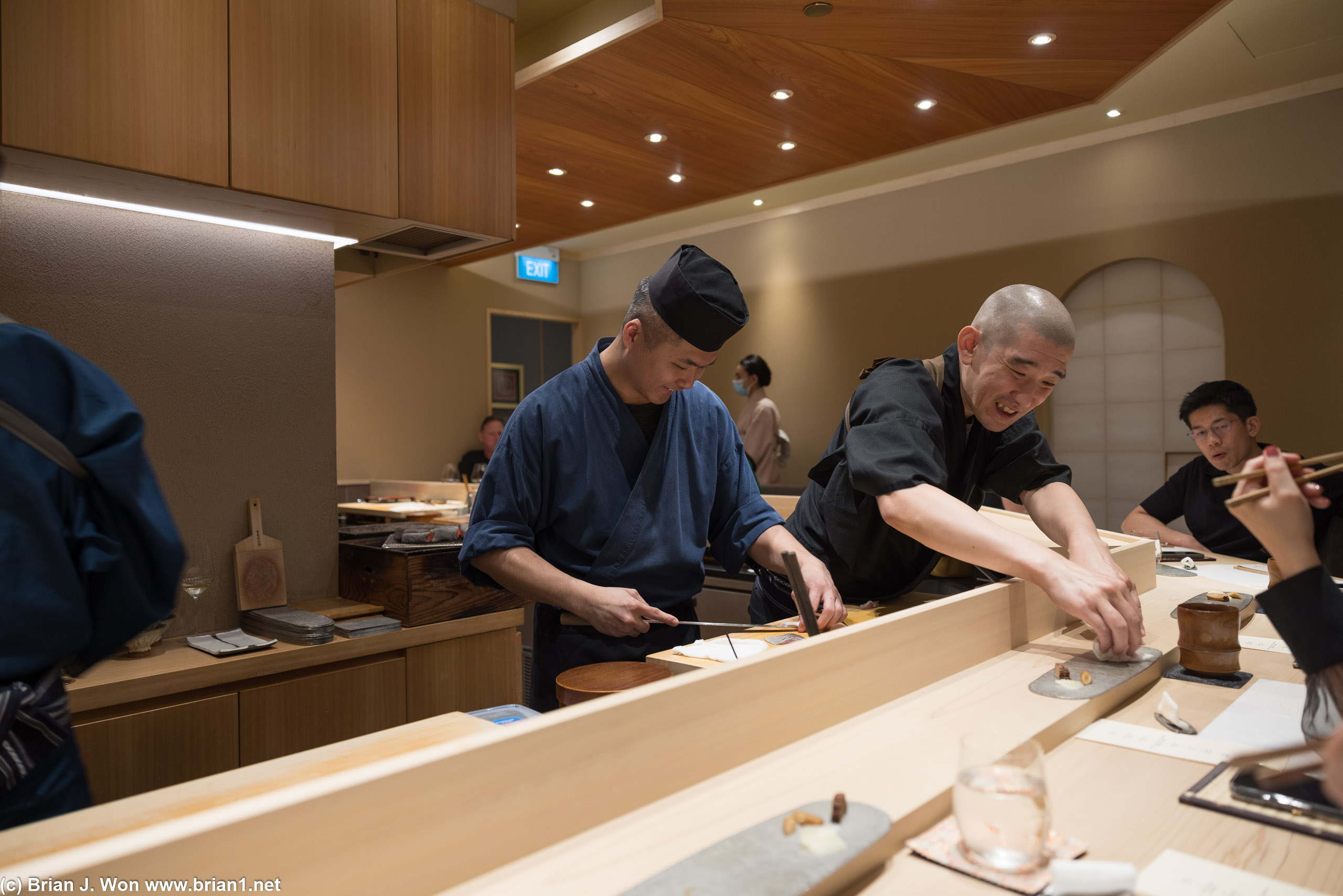Chef Tomoo Kimura at right.