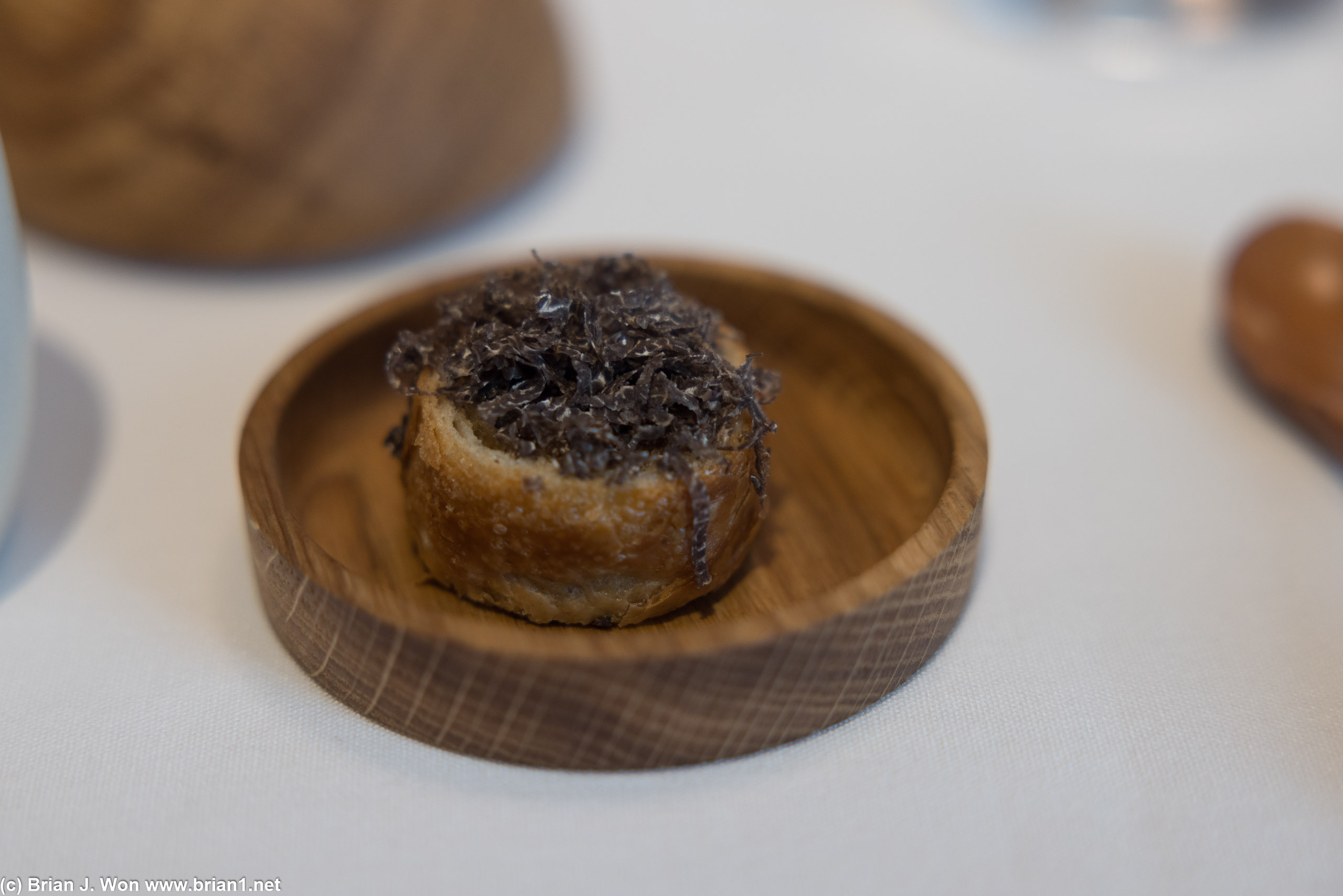 Standard fine dining portions. Topped with... truffle (?).