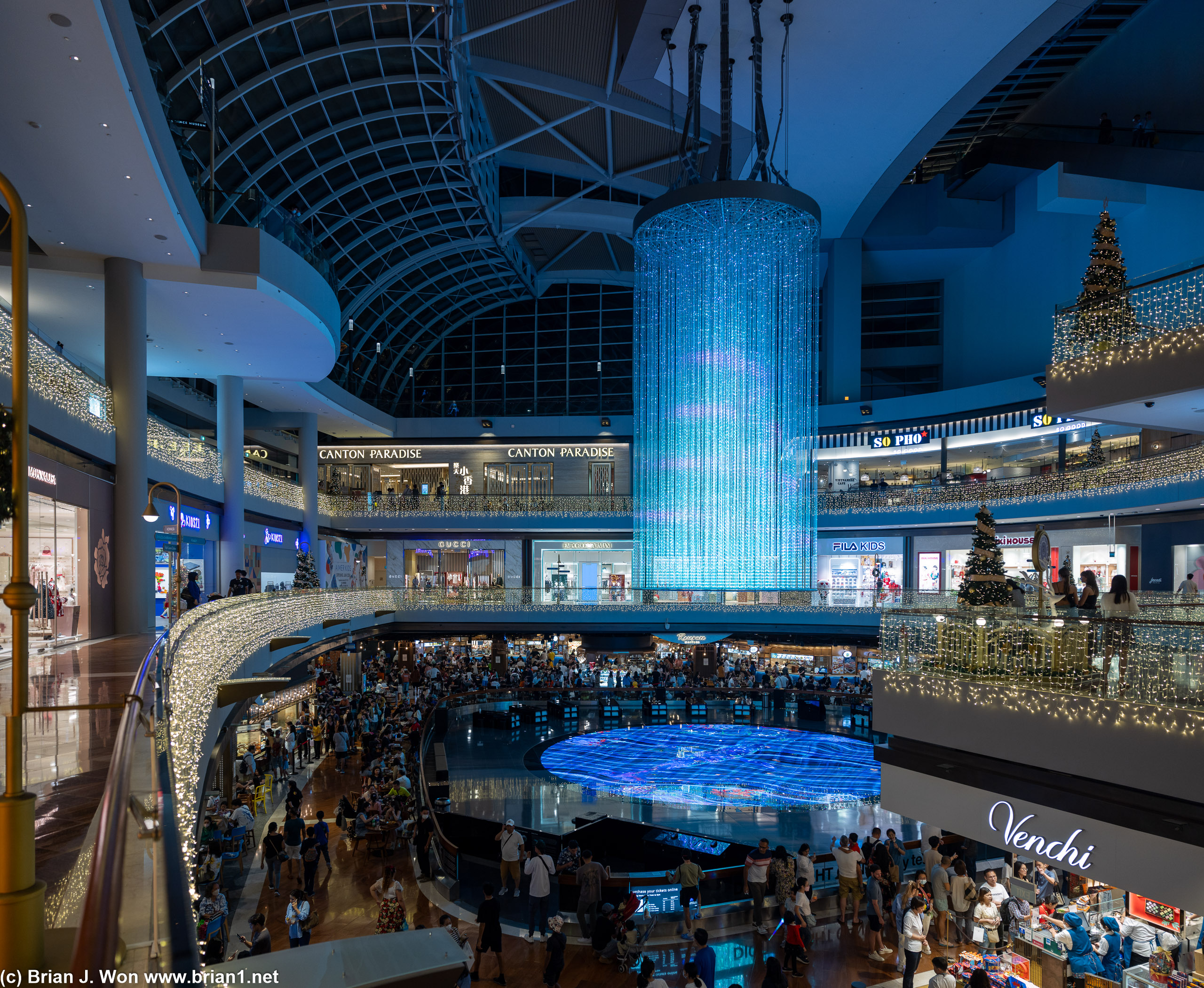 Food court inside The Shoppes at Marina Bay Sands.