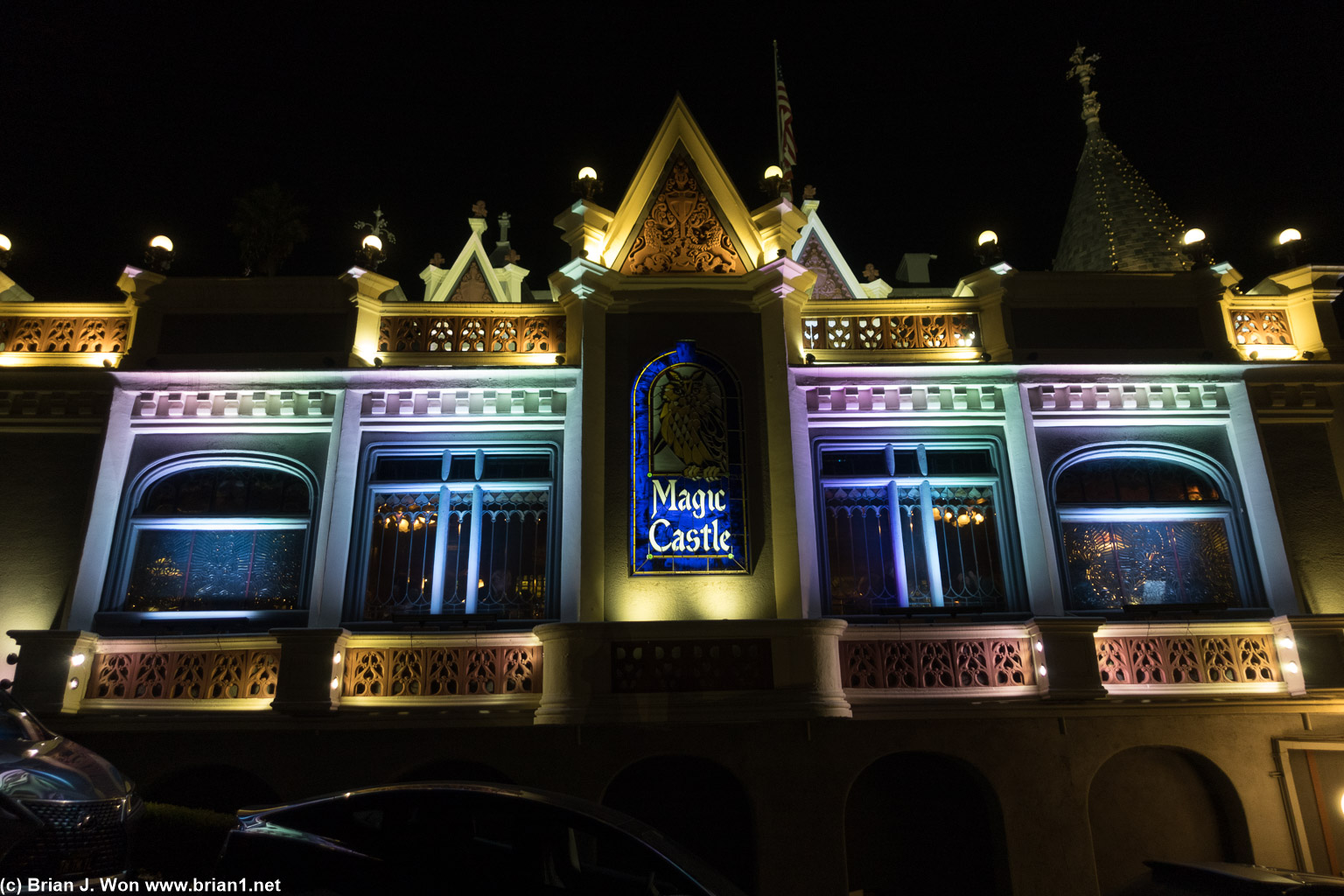 Magic Castle lit up for their 60th anniversary.