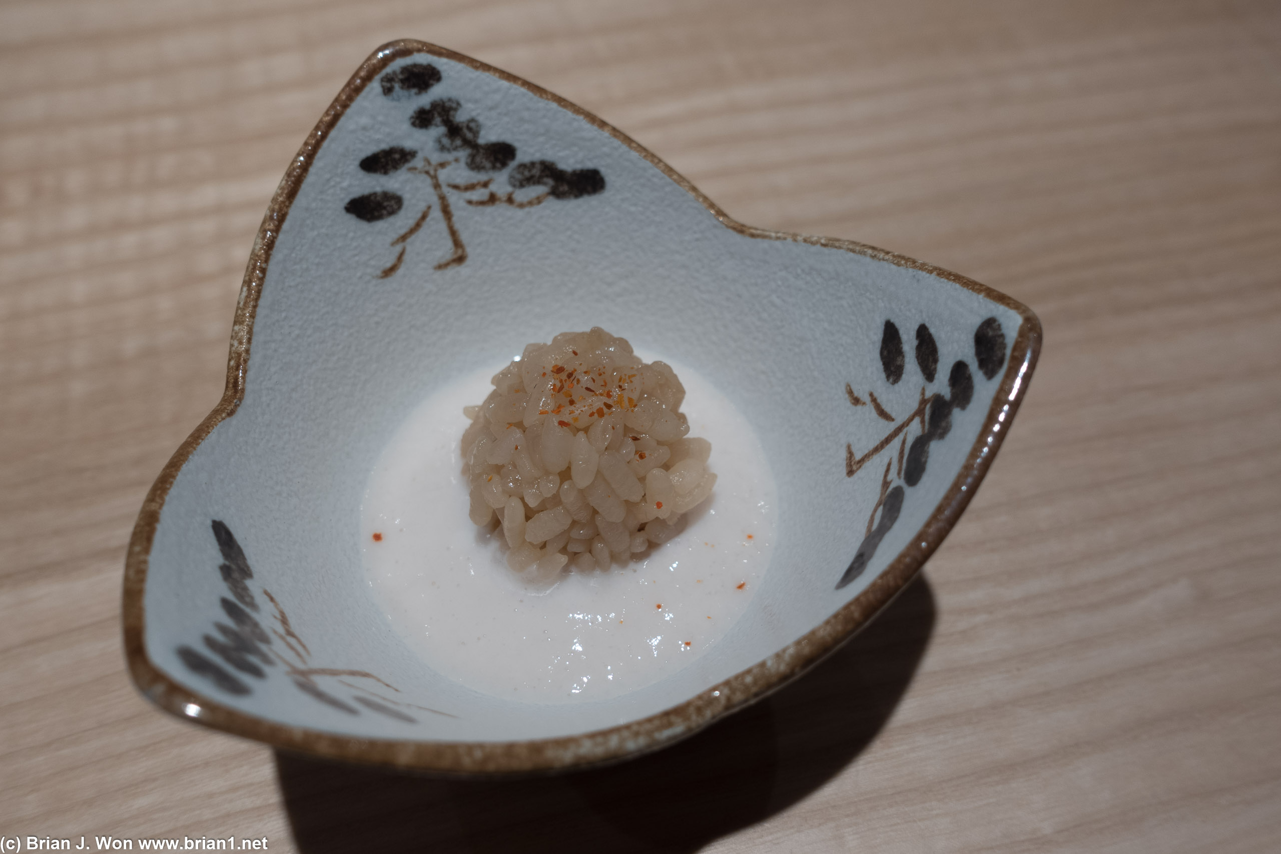 Shirako and rice (milt, aka sperm sac of cod).
