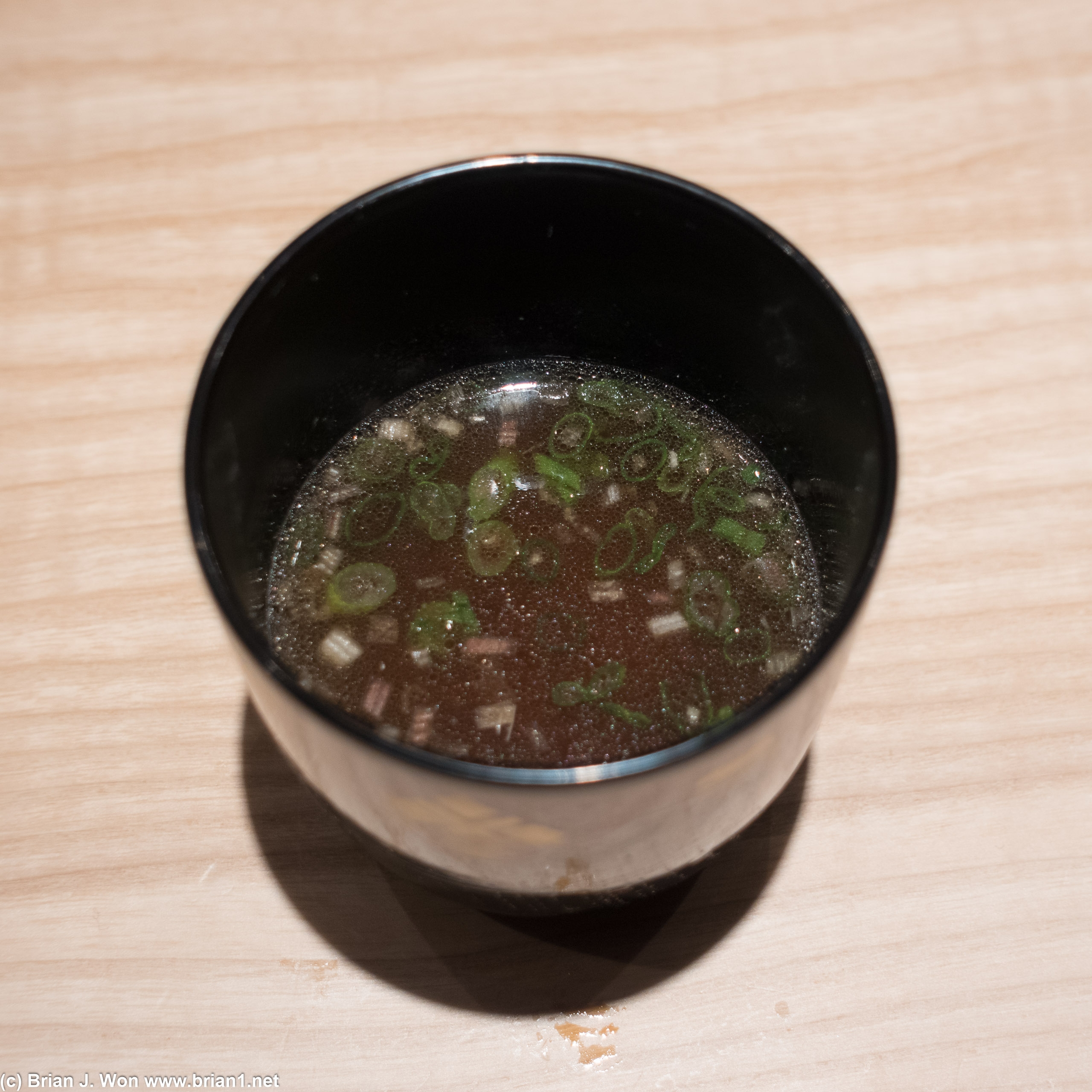 Red bean aged miso with fish bone broth.