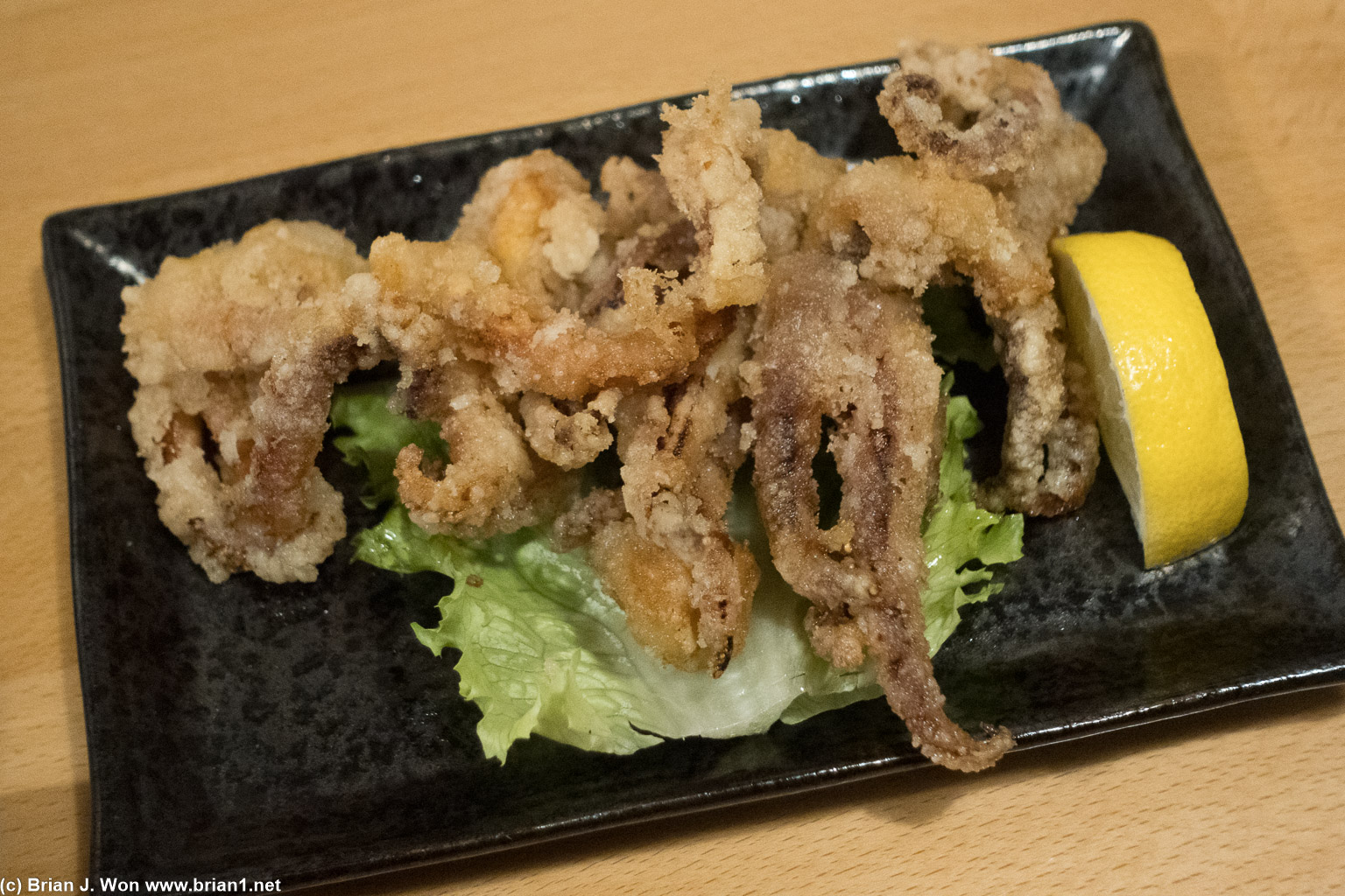 Deep fried calamari at Kotohira is very good.