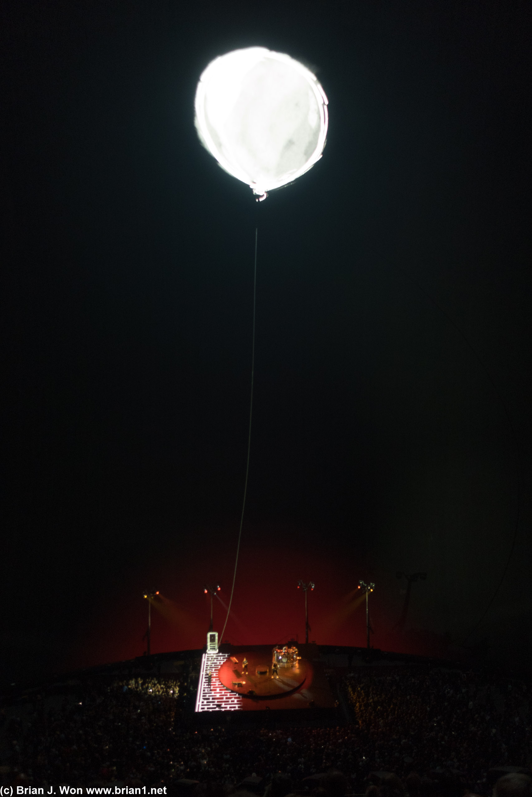 Simulated balloon (with actual rope dangling).