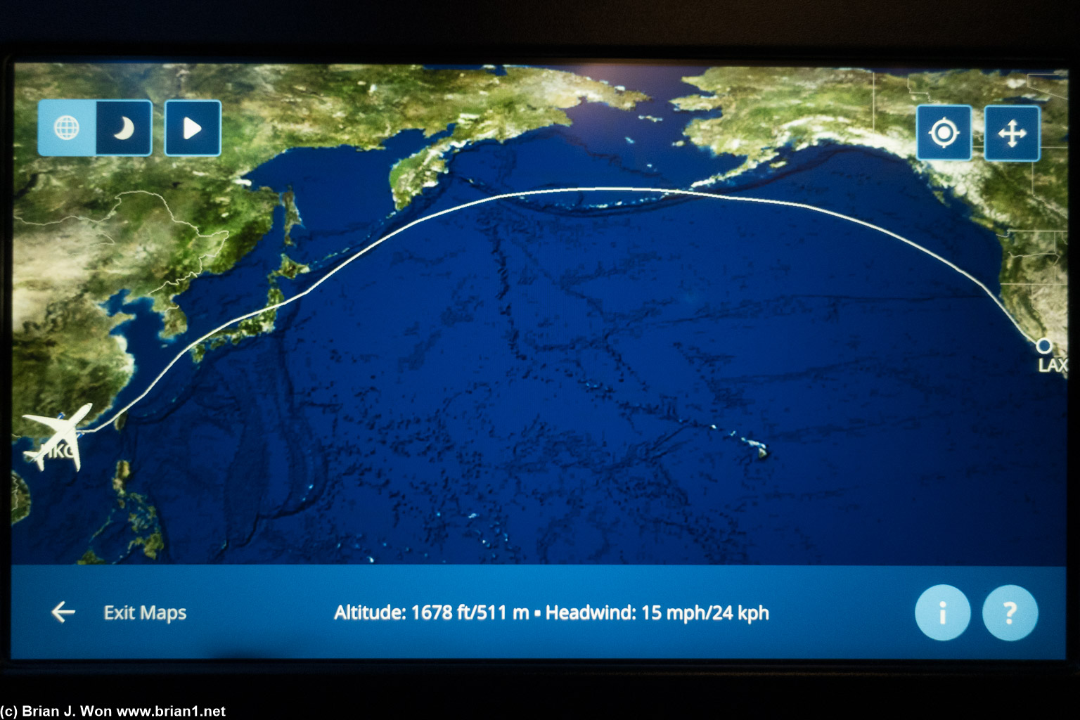 15hr 8min, 7,473 miles actual per Flightaware (7,257 miles great circle).