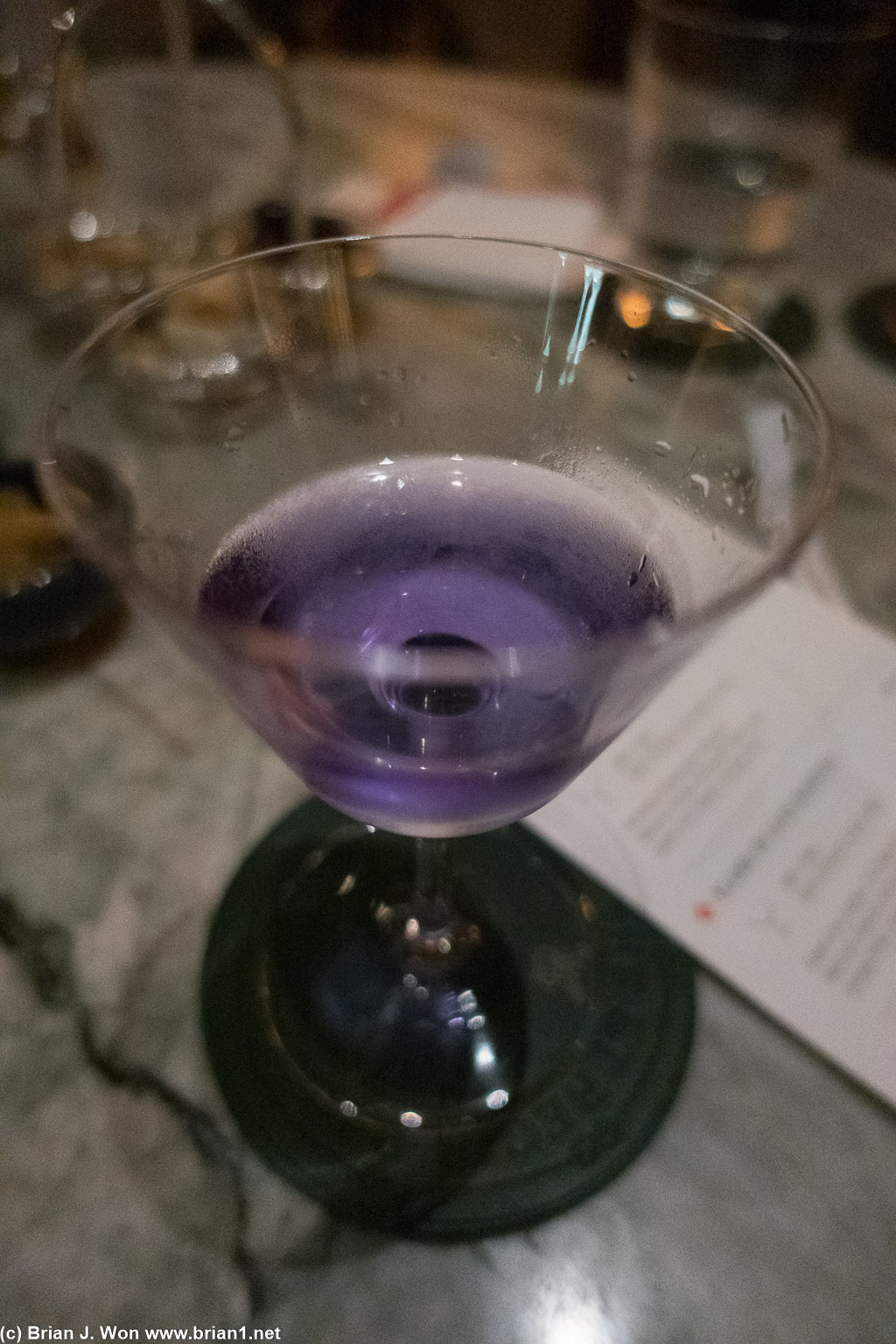 The Violet Hour Martini; odd at first but surprisingly good after just a few sips.