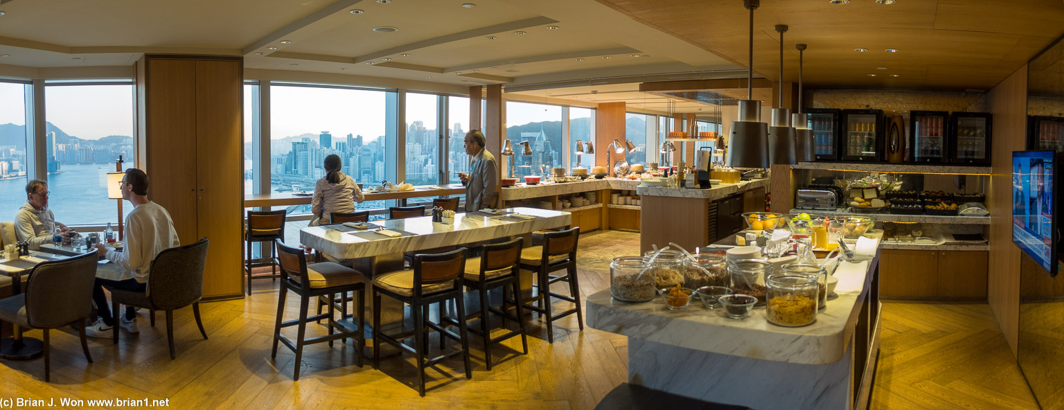 Breakfast buffet at the lounge of the Renaissance Harbour View.