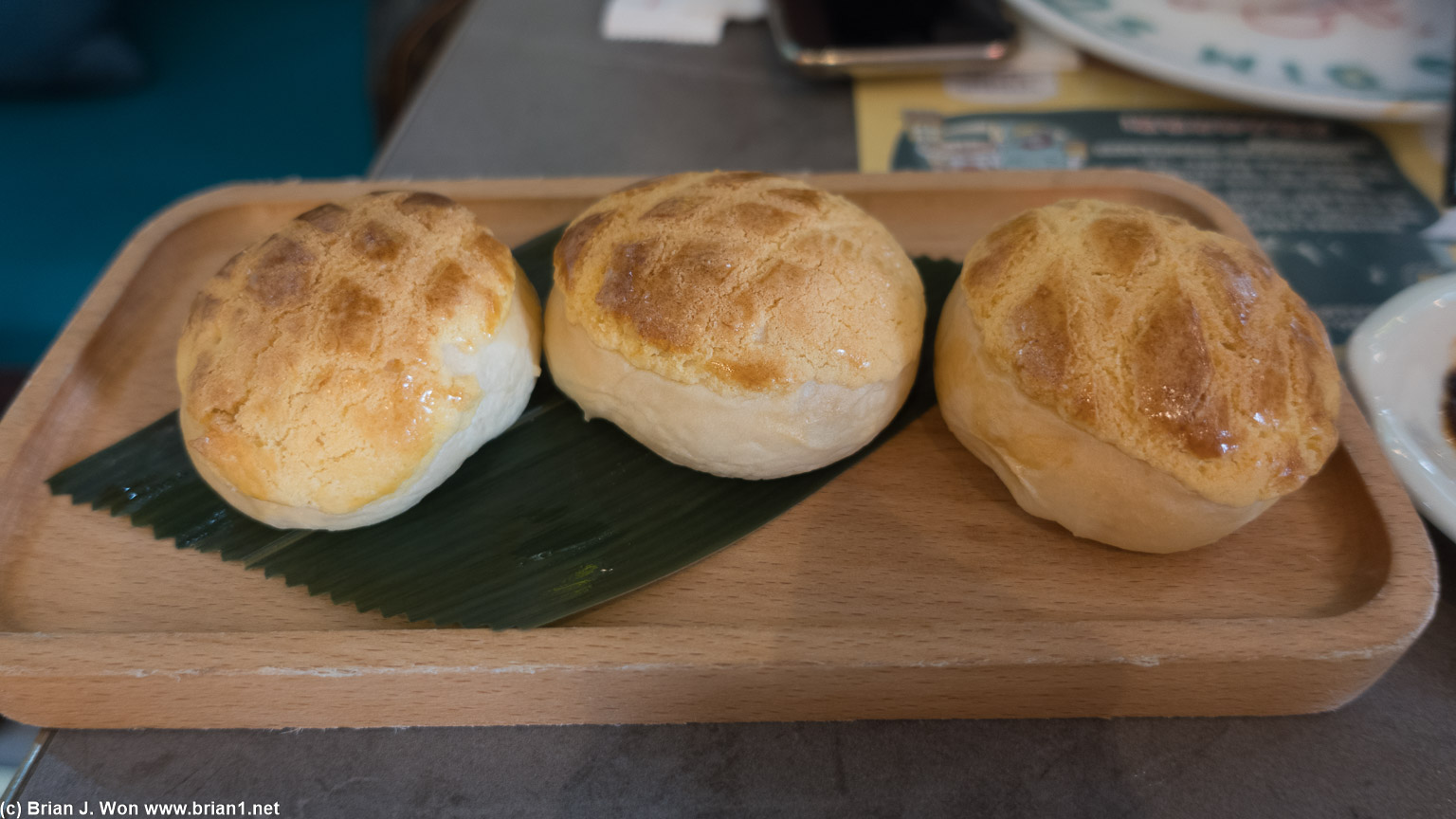 Cheese-filled pineapple buns were good, but I wasn't expecting cheese.