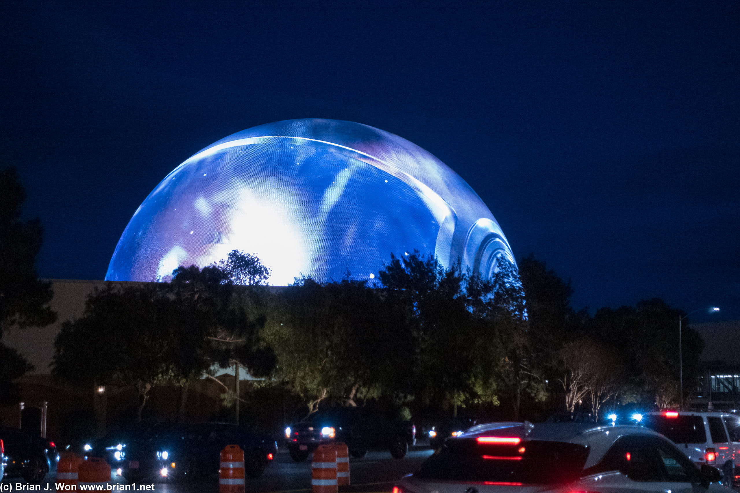 Walking over to The Sphere.