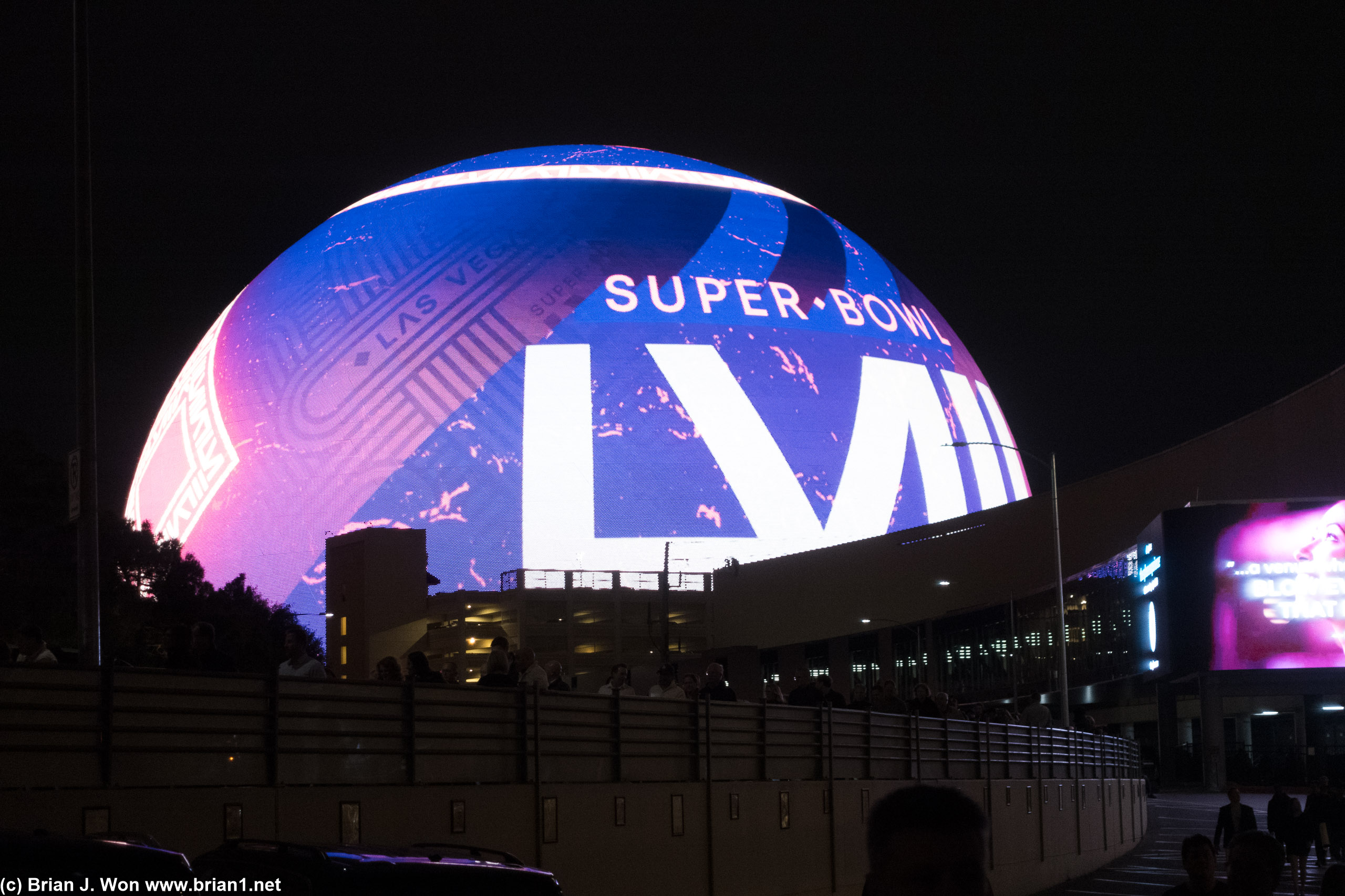 Sphere is of course promoting the Super Bowl.