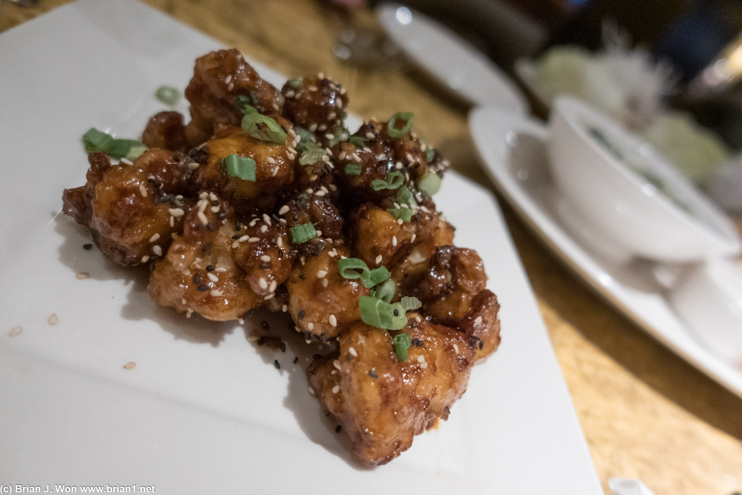 Deep fried cauliflower at Grand Lux was okay.