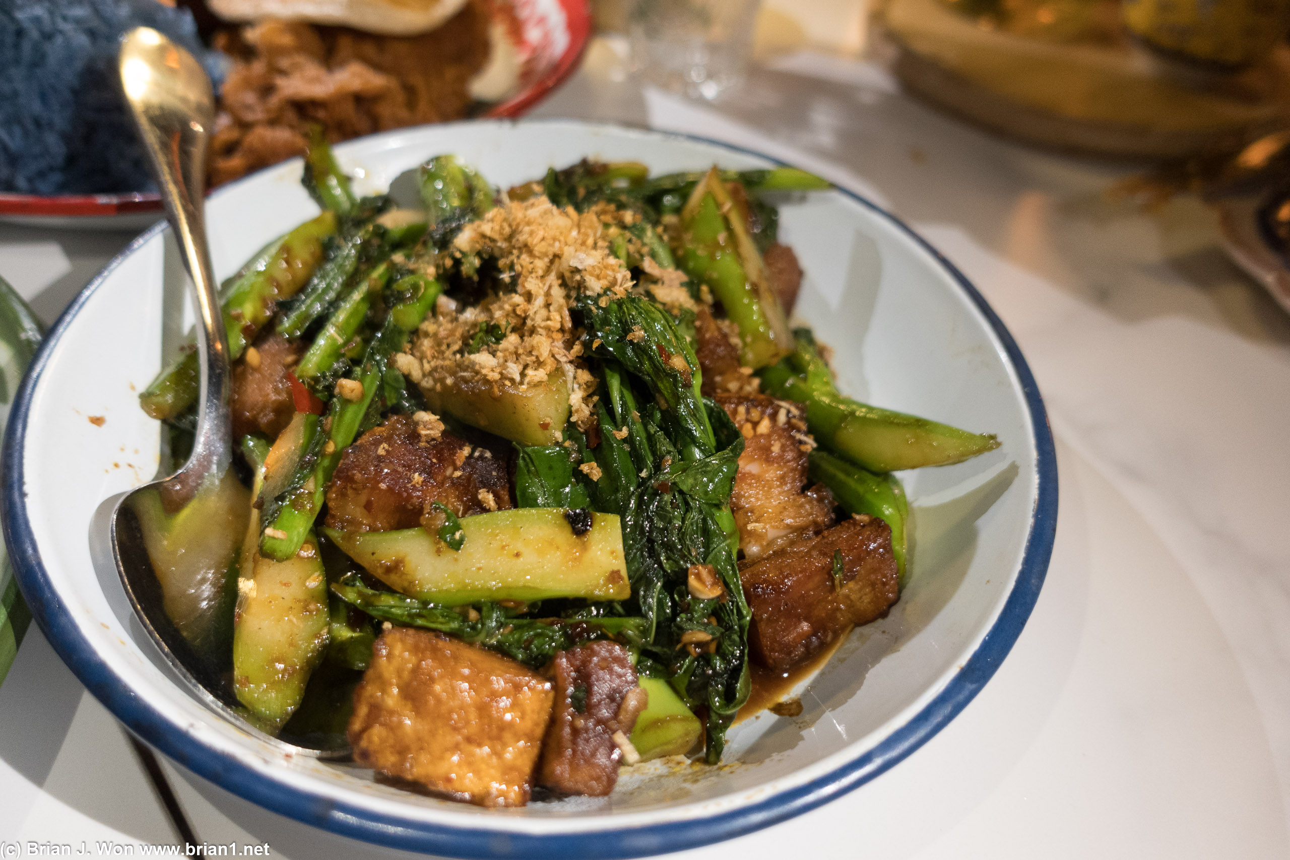 Gai lan itself was so good you didn't need pork belly.