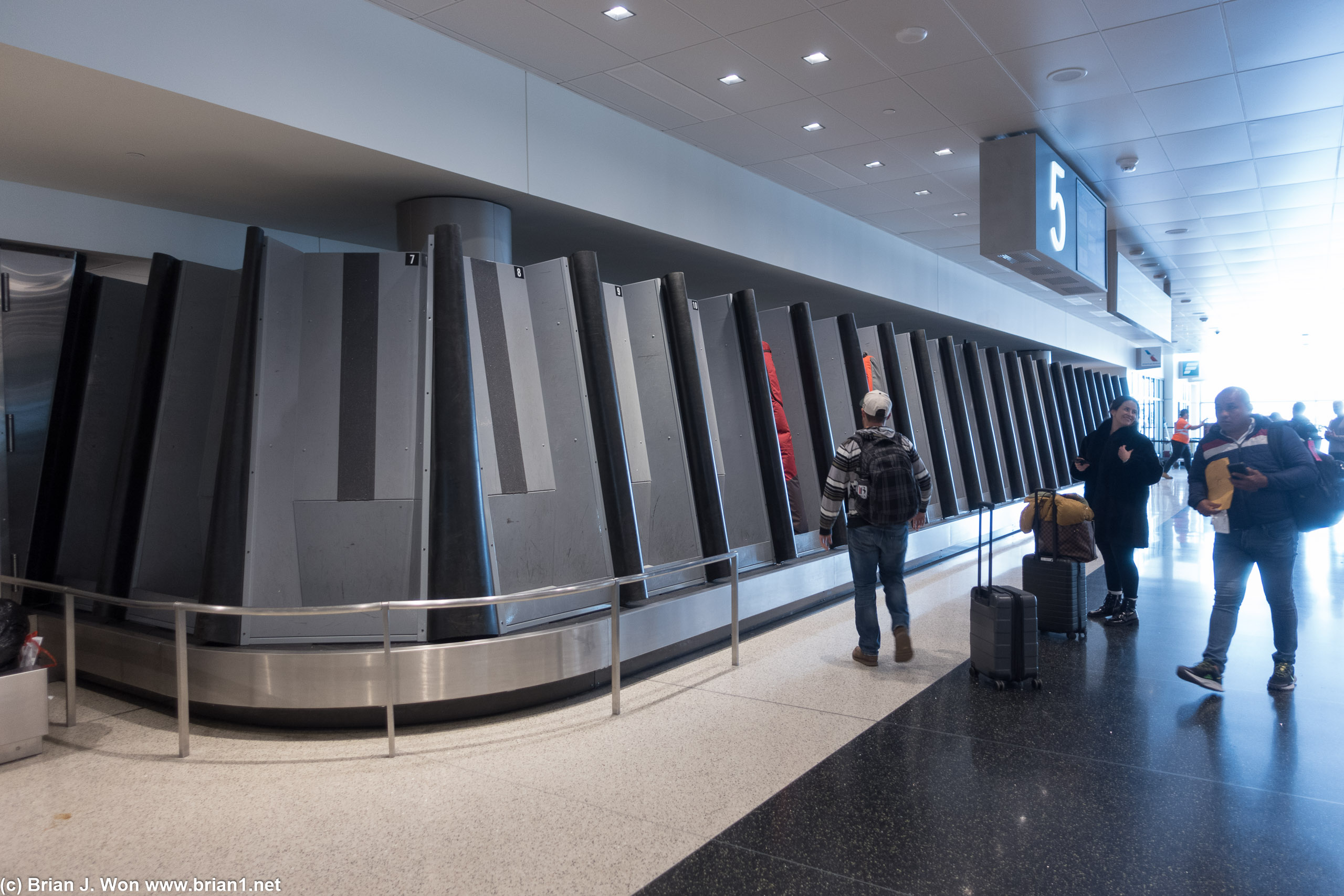 Oversized baggage conveyor belt is massive at Salt Lake City Airport.