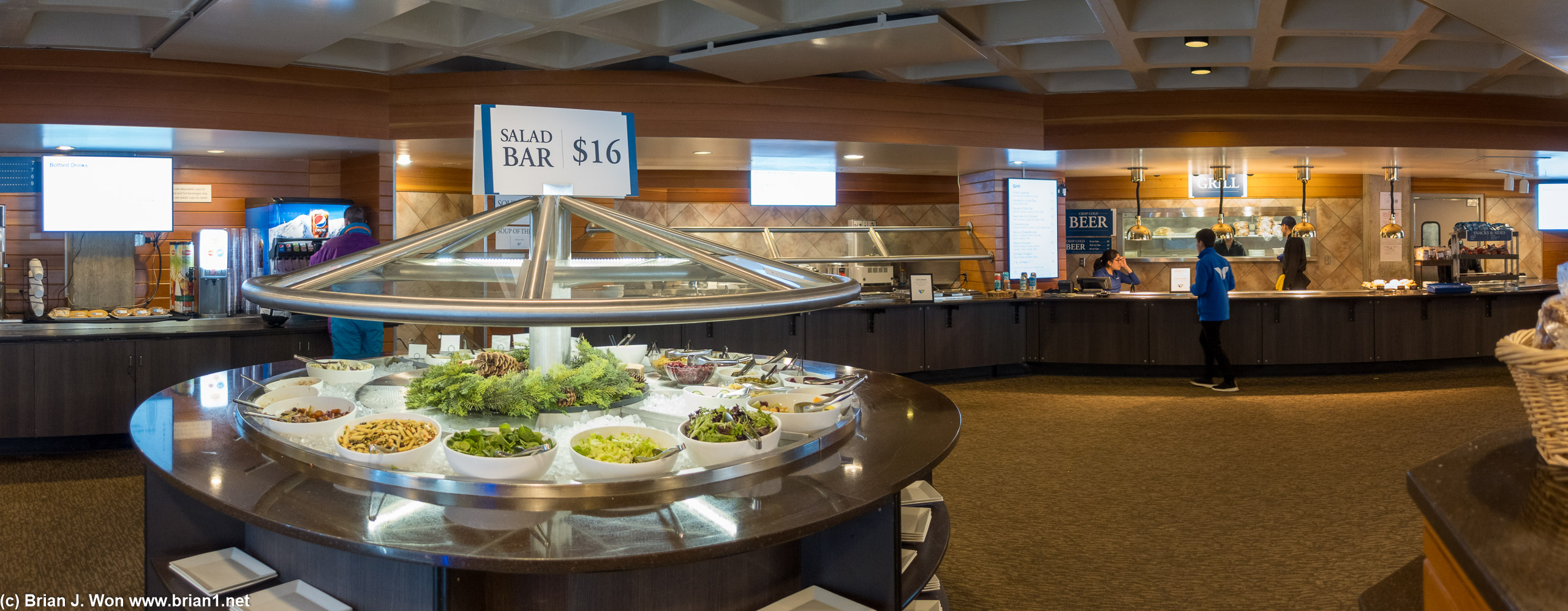 Salad bar at the cafeteria, aka Rendezvous Restaurant.