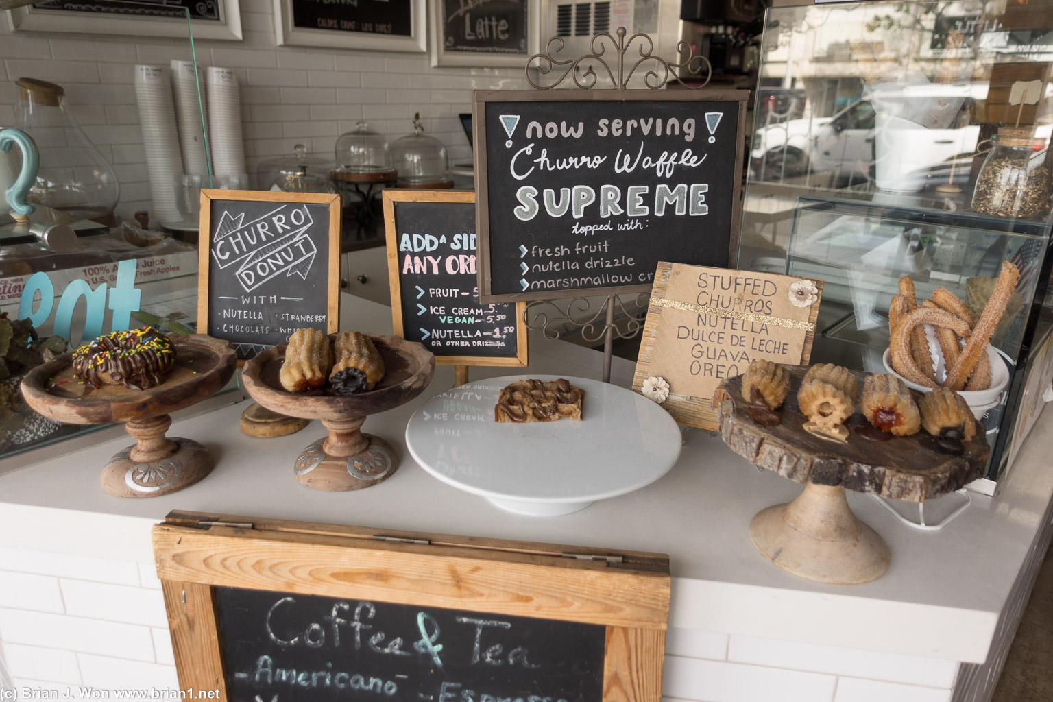 Churros and chocolate are the thing here.