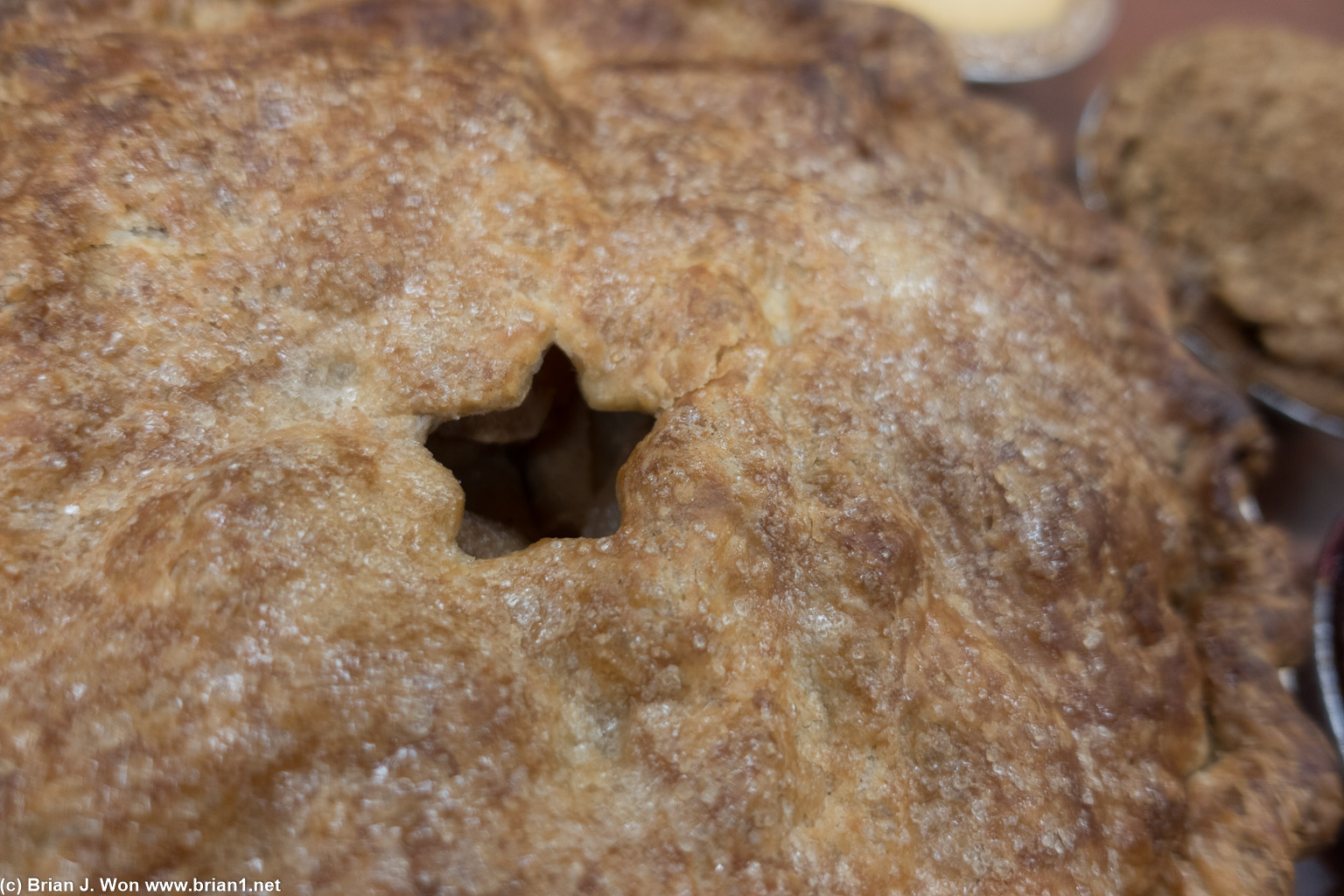 Close-up of the apple.