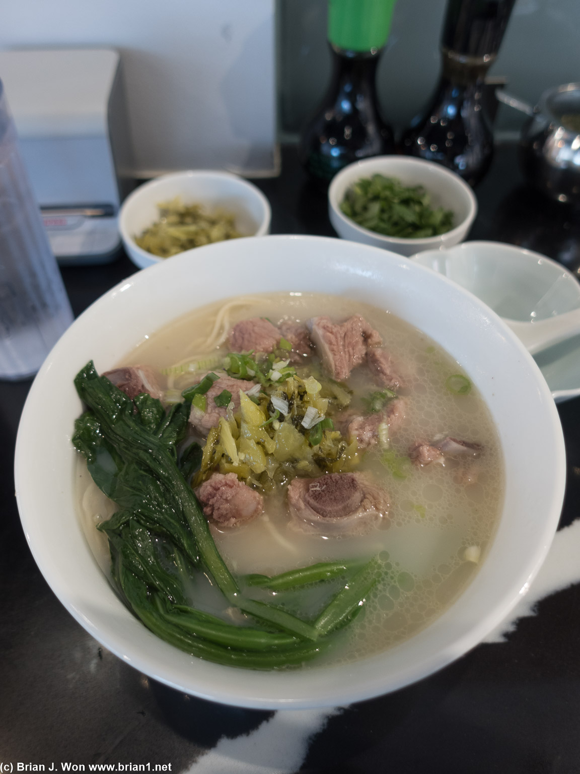 Pork sparerib noodle at Dong Ting Noodle.