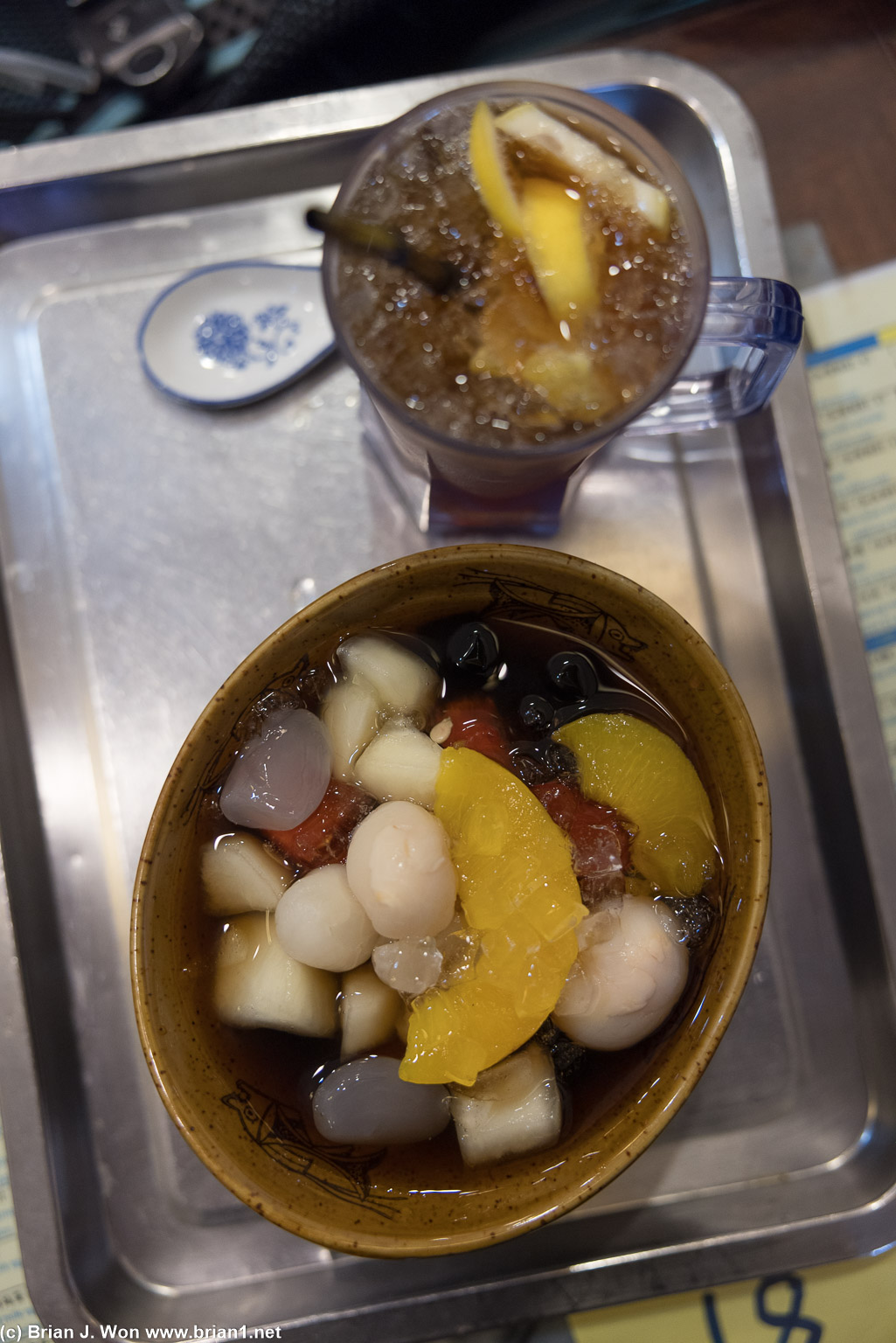 Ah Chew Desserts, (G10) grass jelly with mixed fruits.