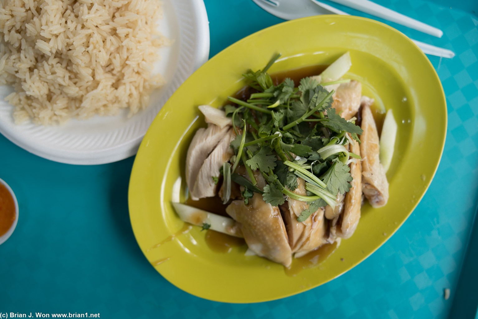 Large size Hainan chicken rice.