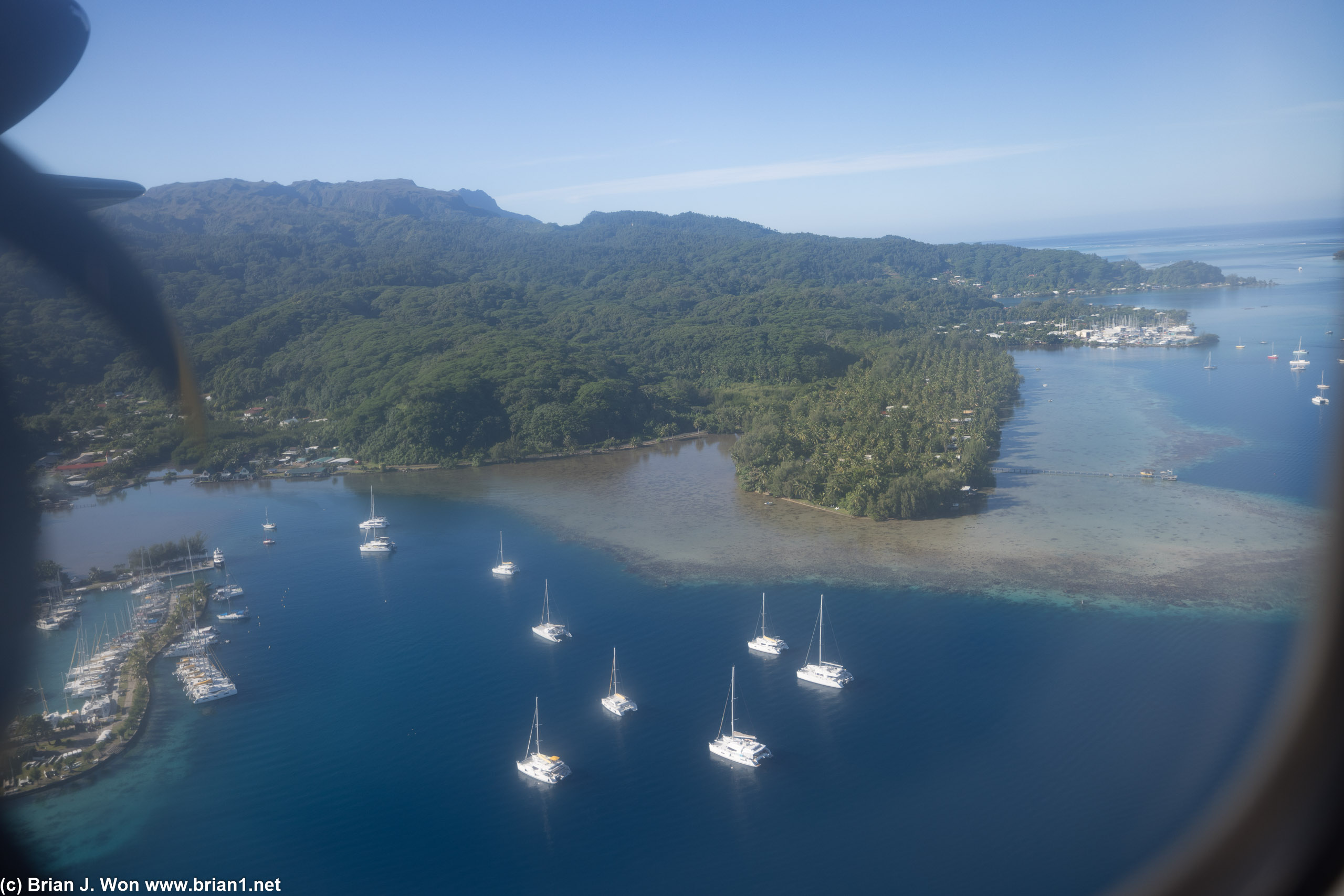 Climbing out of Raiatea.