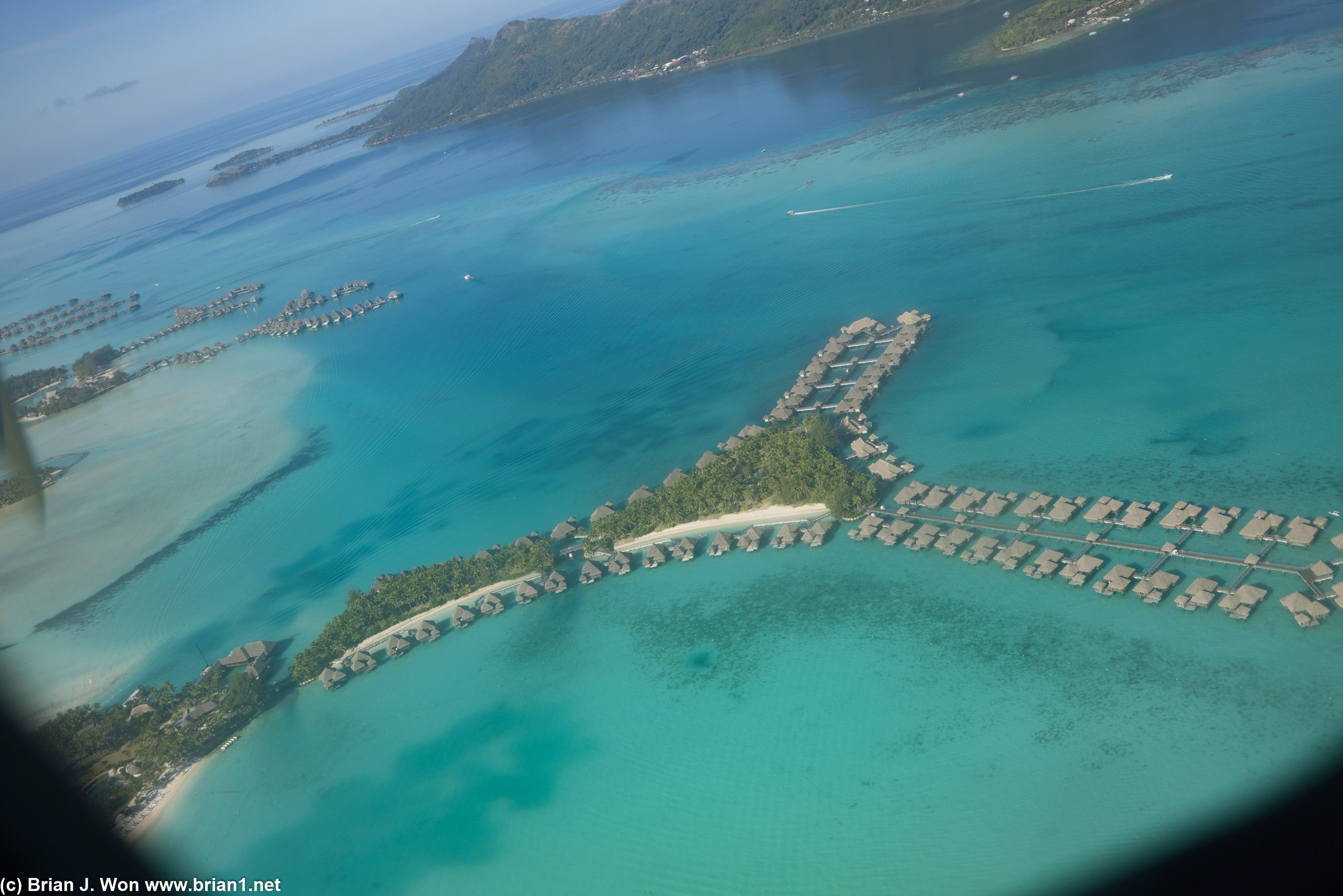 St. Regis Bora Bora with now closed Westin Bora Bora in the immediate background.