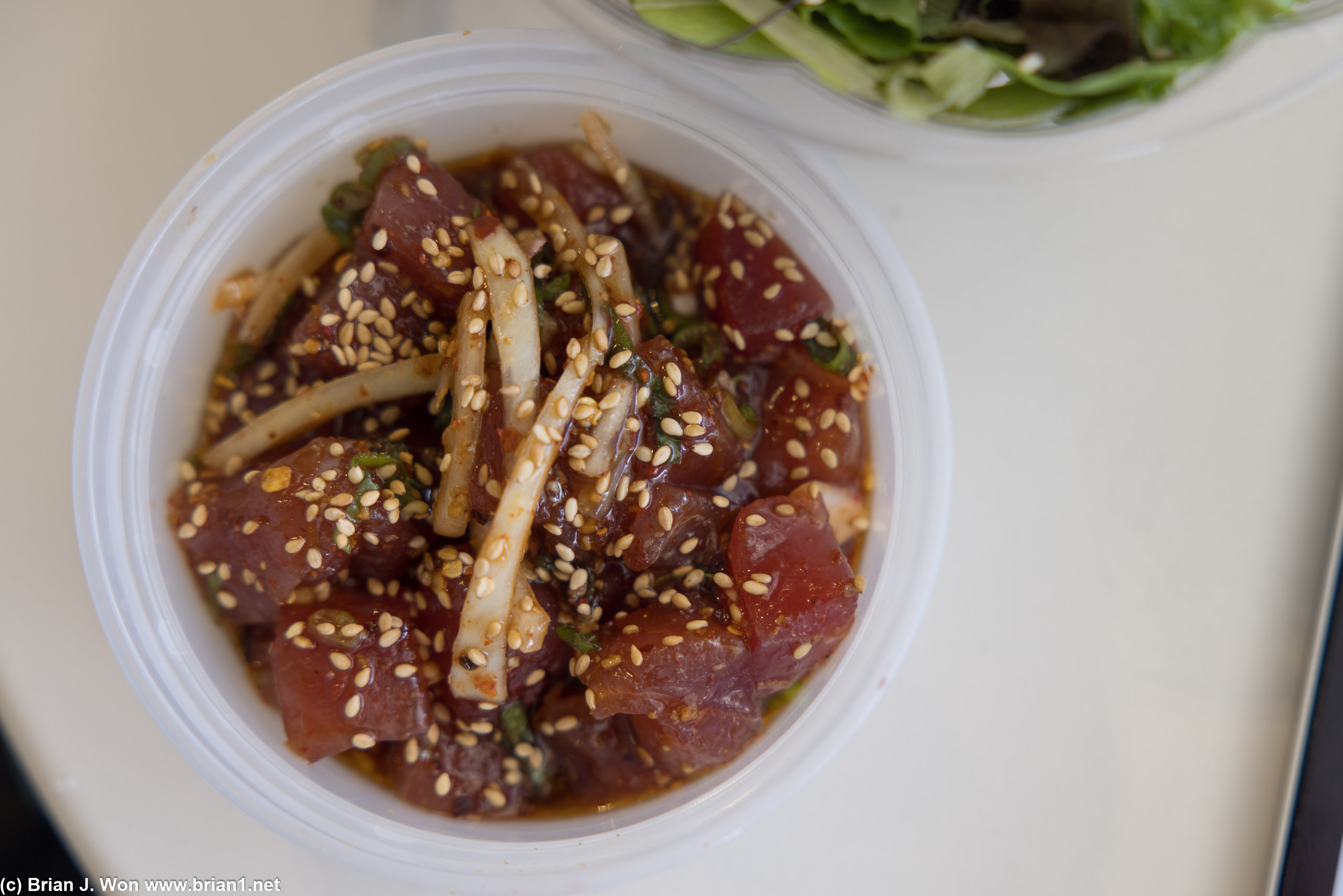 Spicy poke is forgettable.