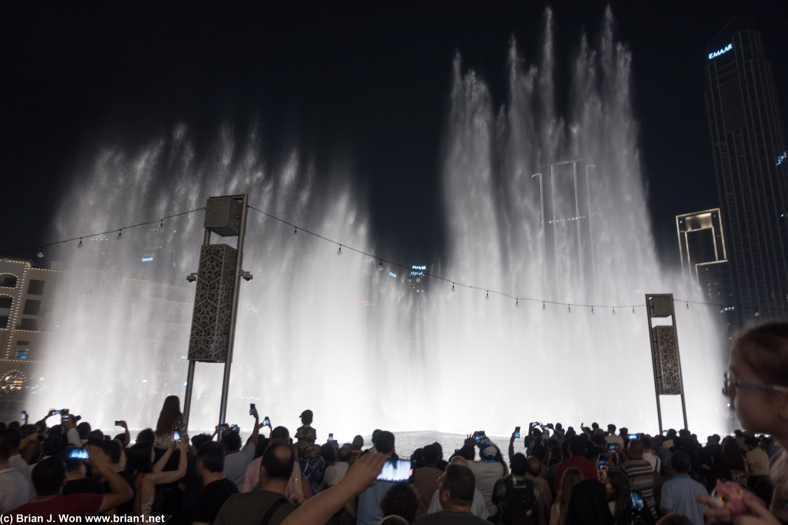 Stepping into the heat to see The Dubai Fountain.