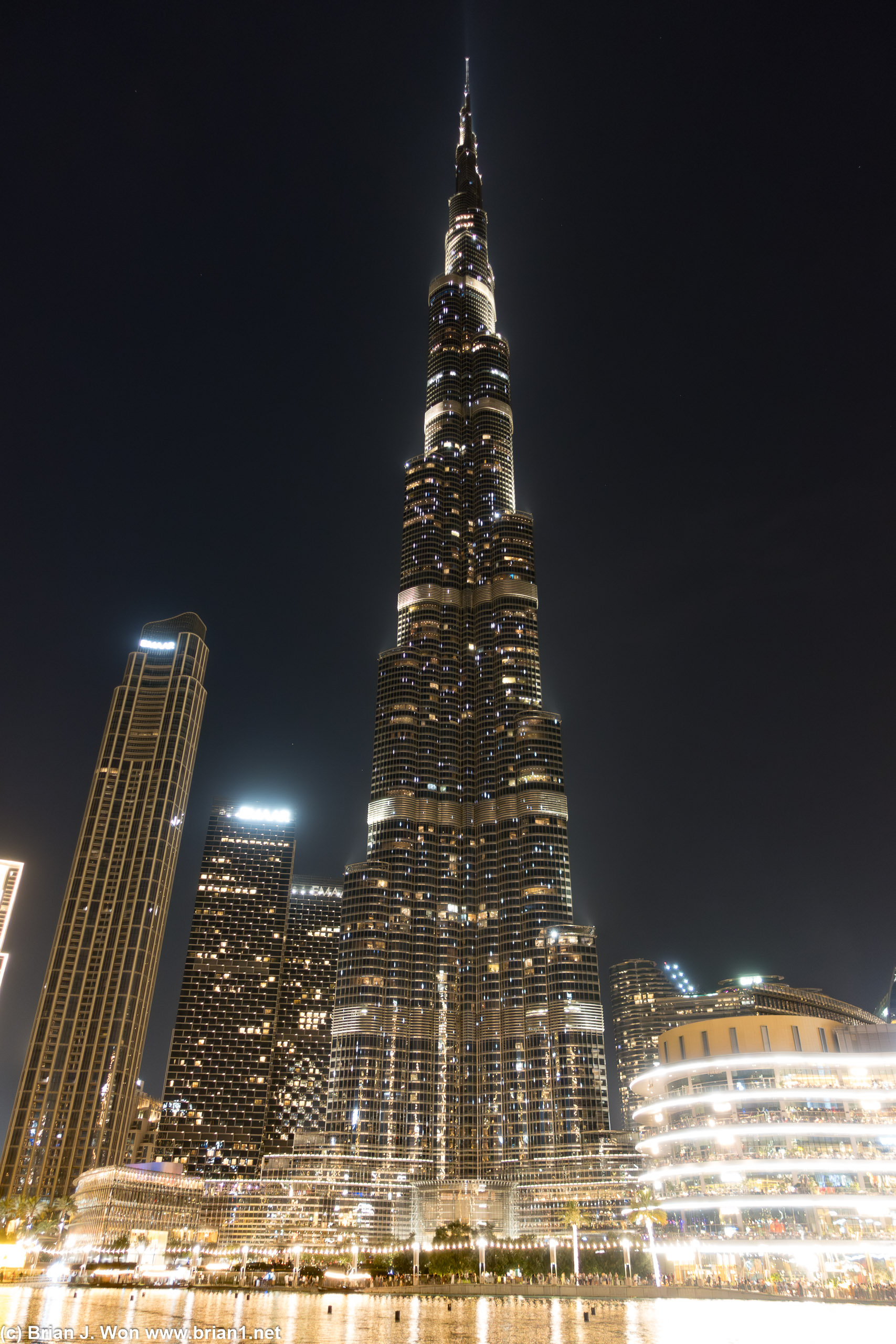 Burj Khalifa under normal lights.