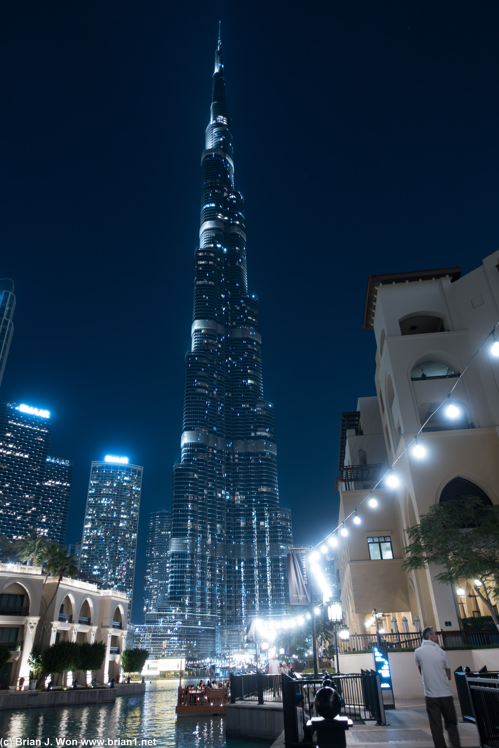 Burj Khalifa under normal lights.