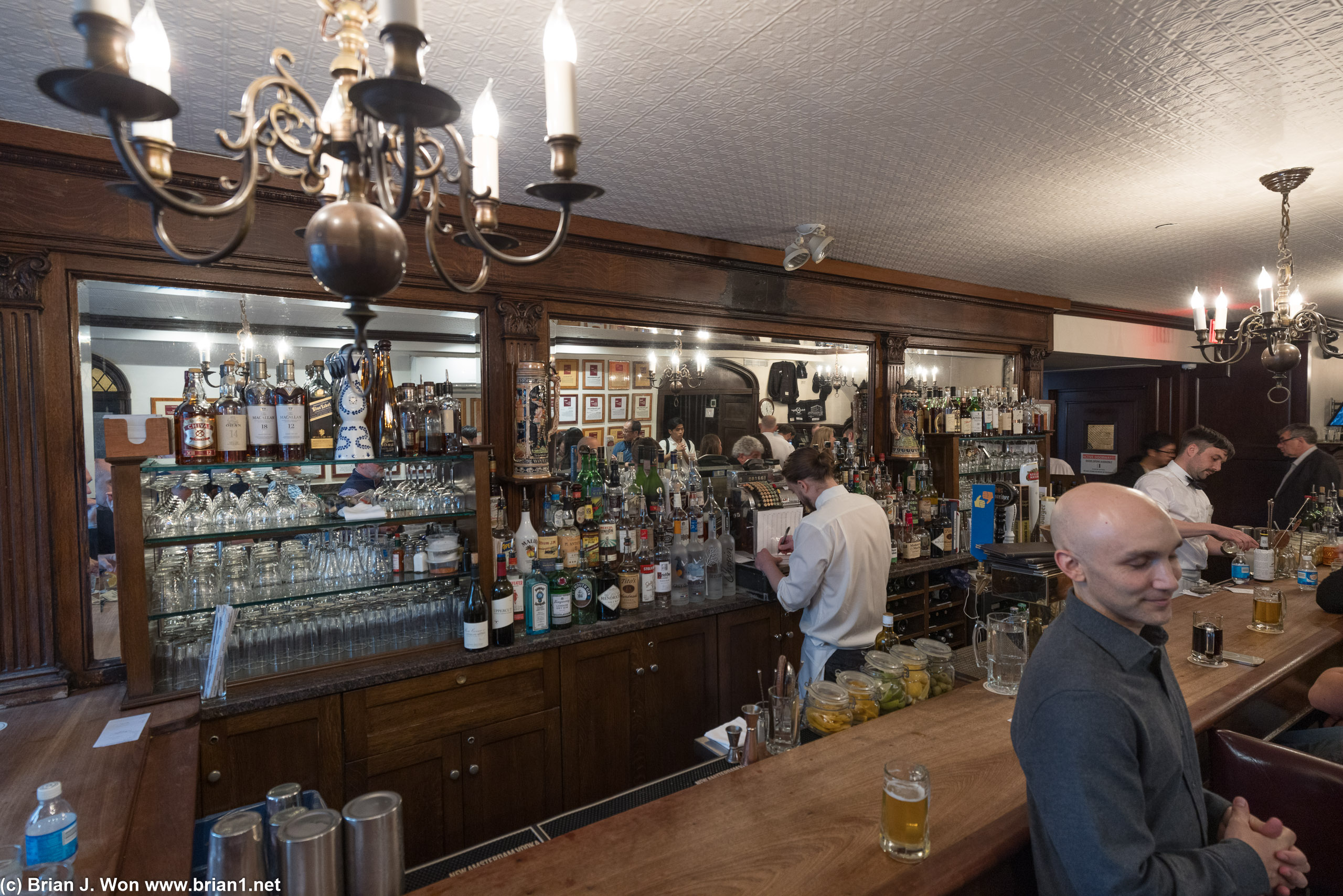 The bar at Peter Luger.