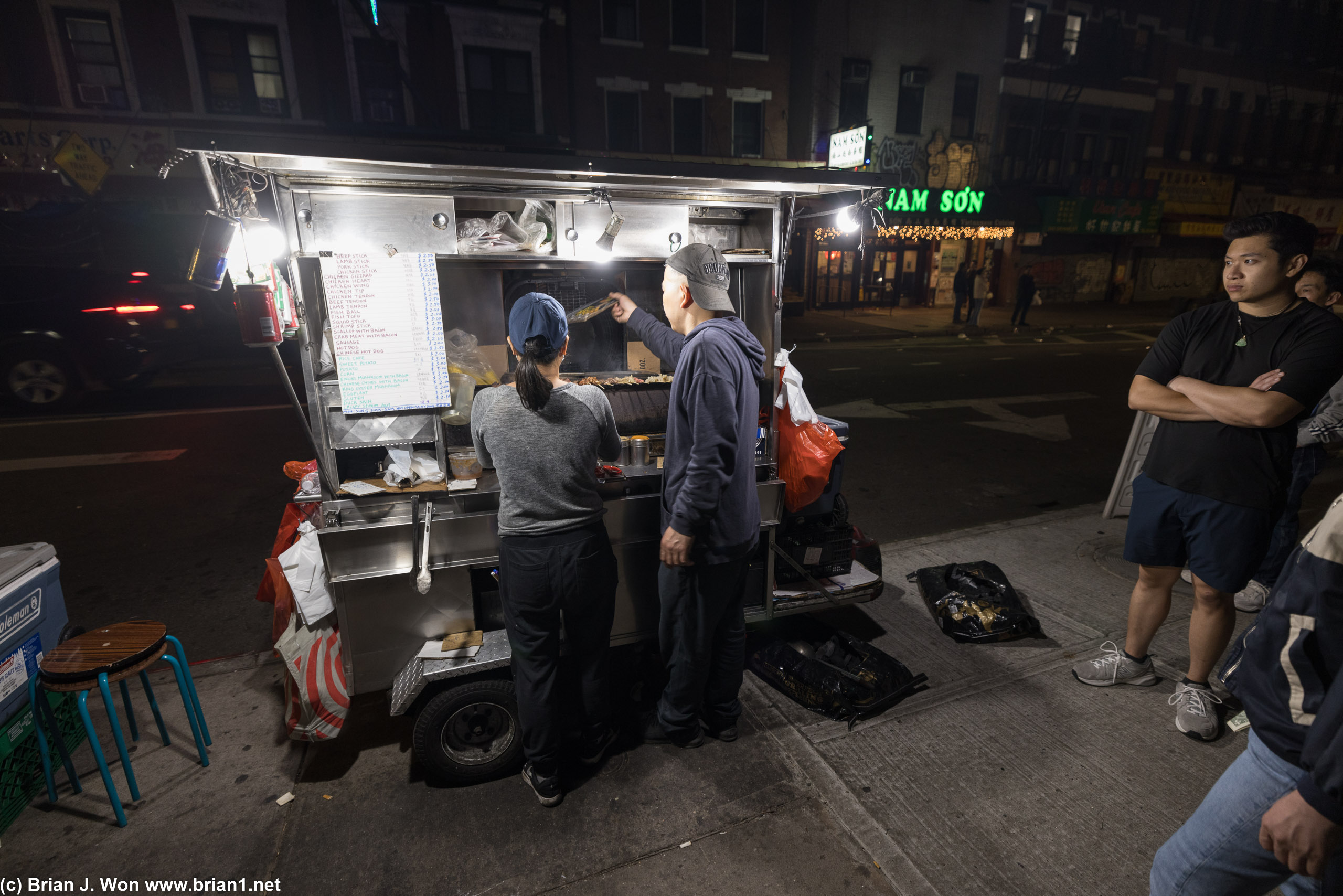 Yakitori cart in Chinatown.