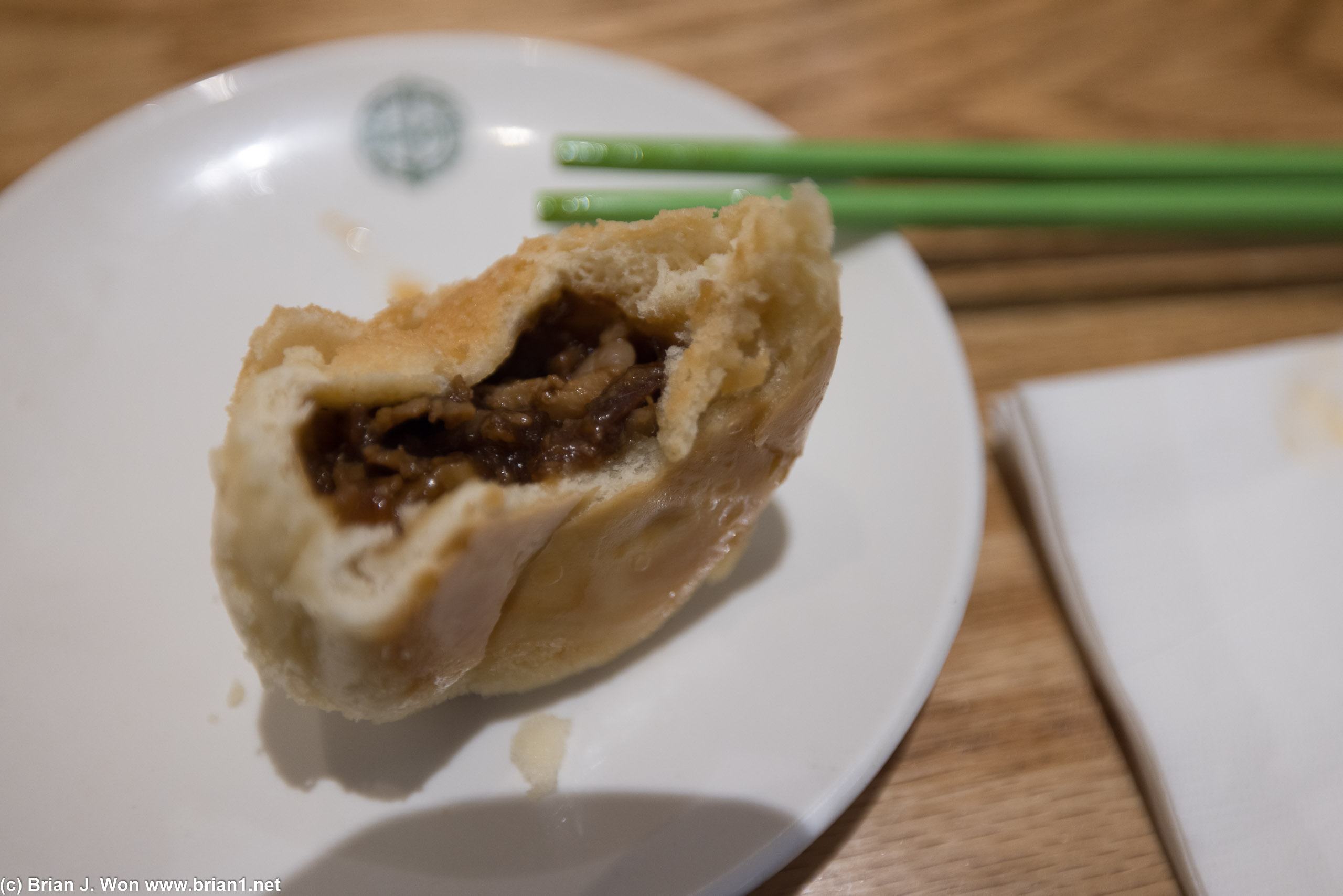 Cross-section of the char siu bao.