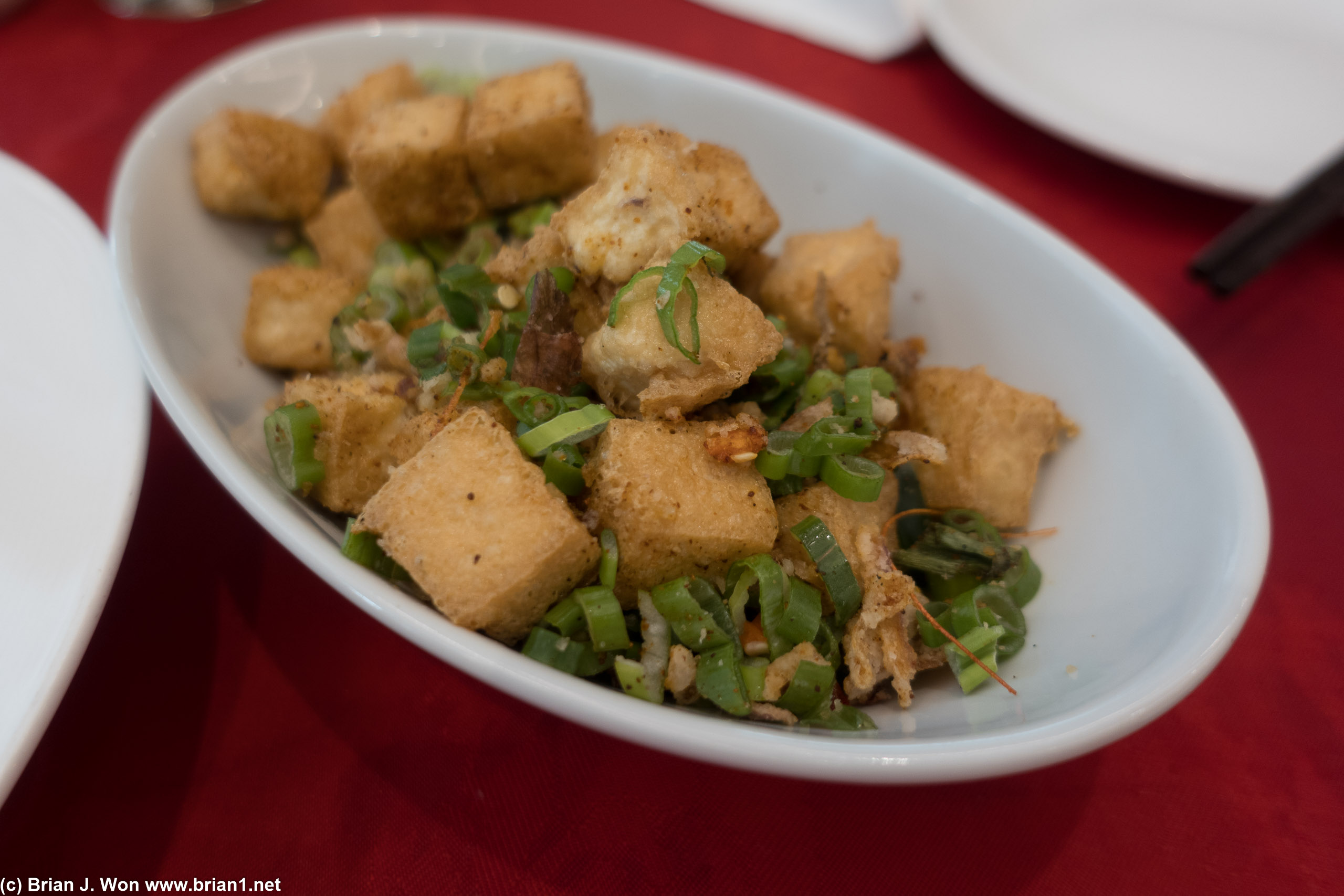 Deep fried tofu was meh. Nicely crispy and just salty enough, but still not interesting.