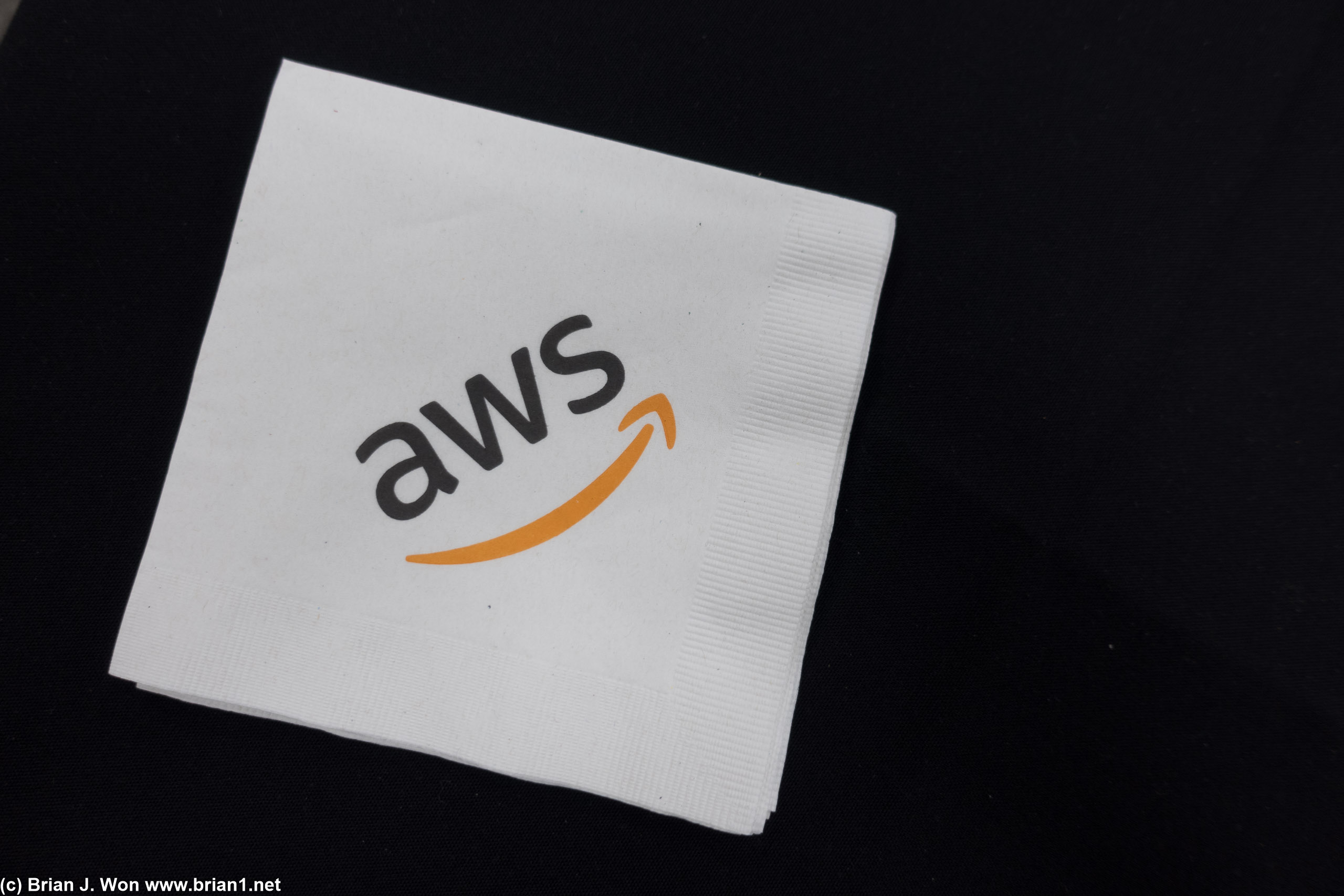 Amazon AWS is so big they do their own cocktail napkins?