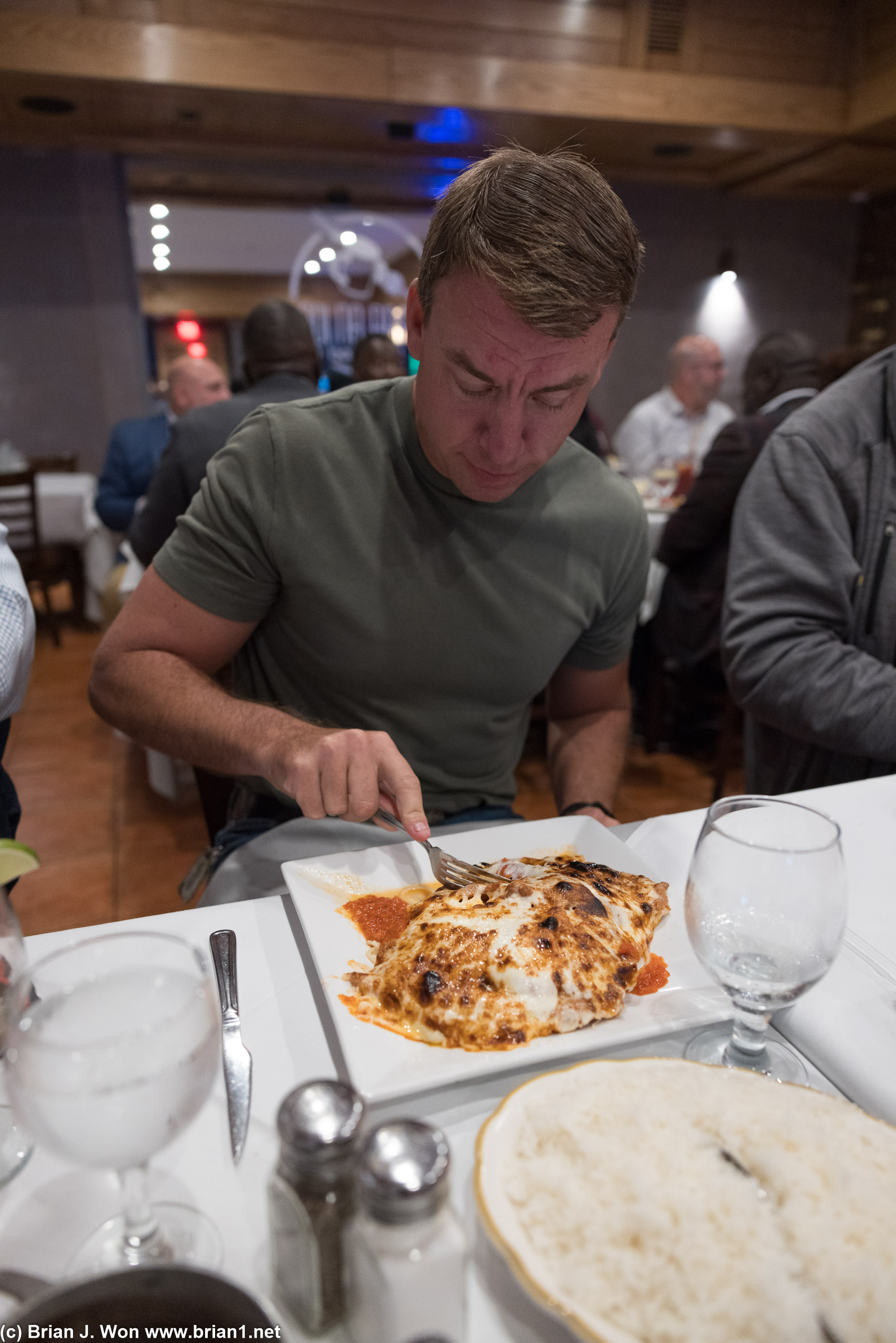 Loyd had the world's largest chicken parm.