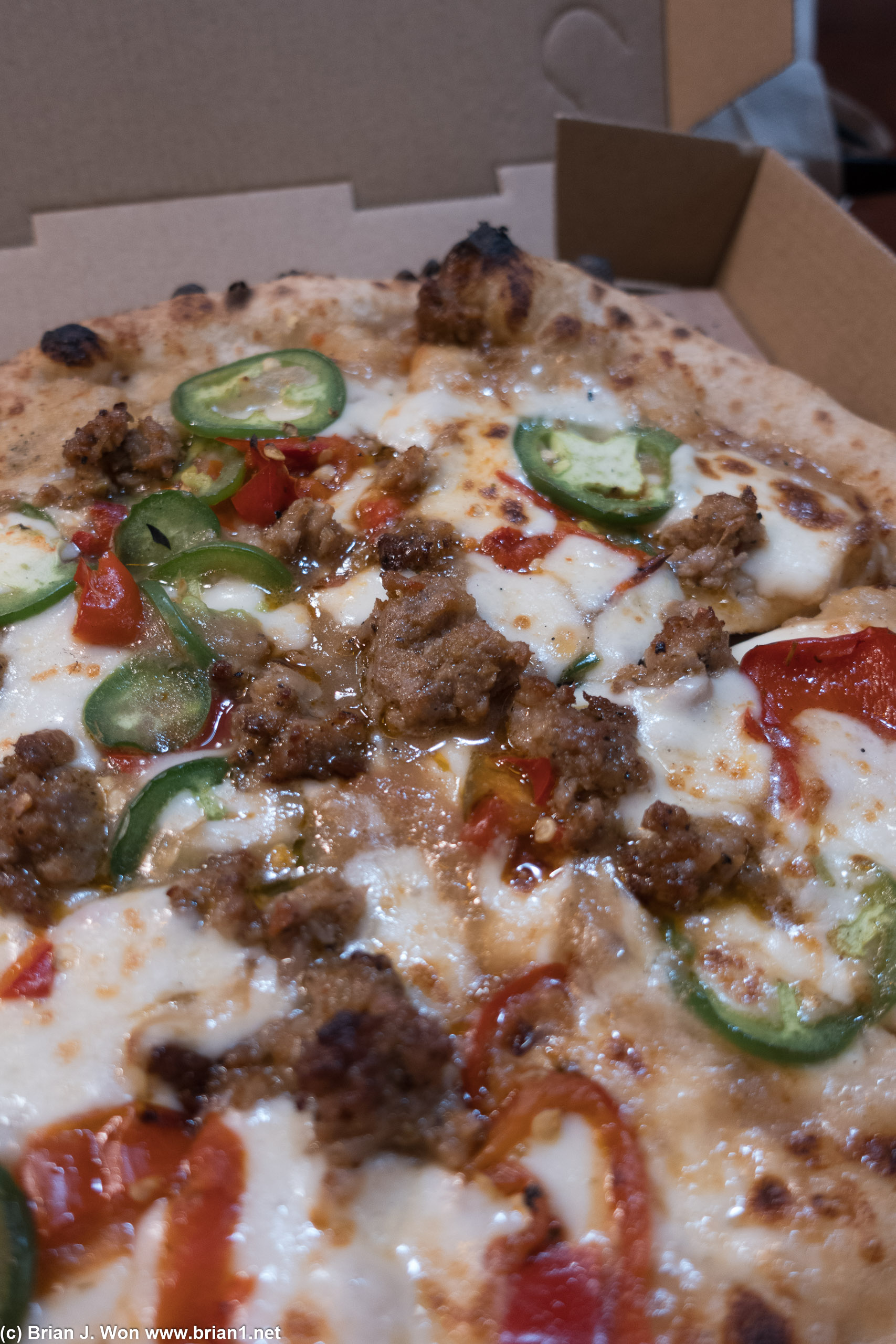 Sausage, jalapeno, and peppers.