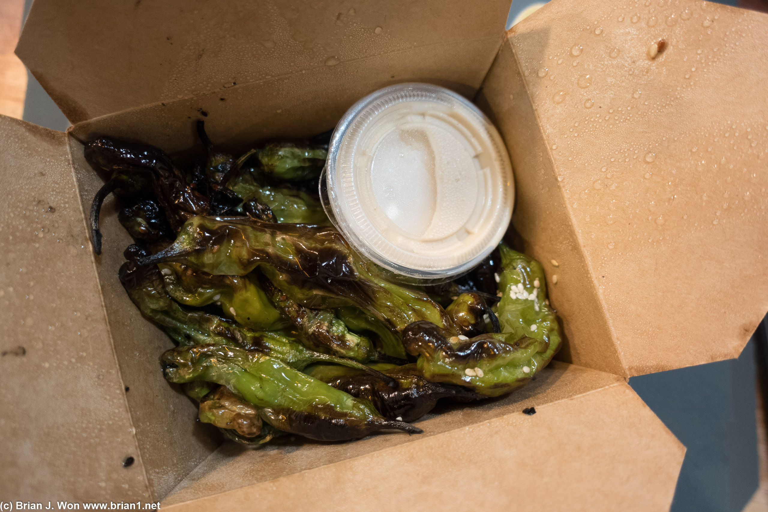 Shishito peppers were good. Not spicy.