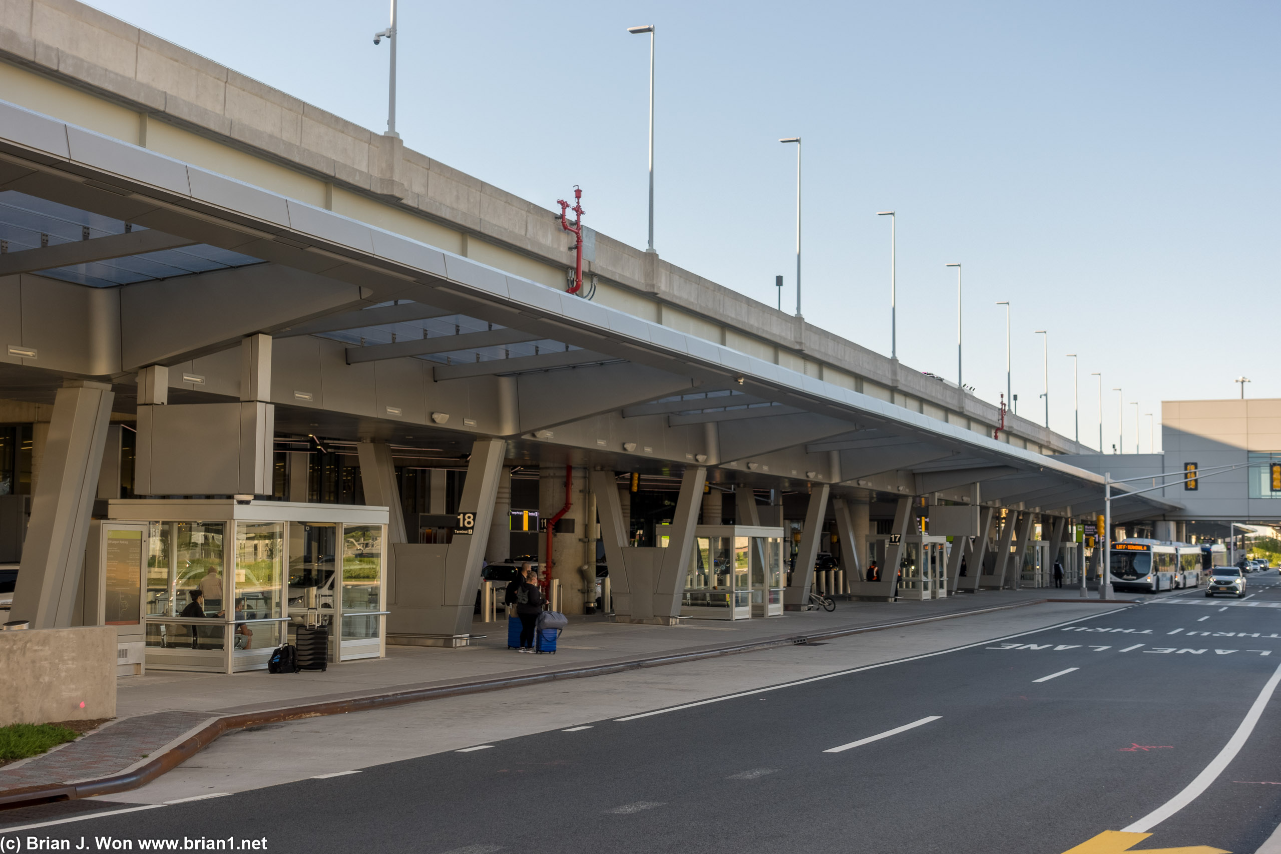 Outside of Terminal A is very unassuming from the road.