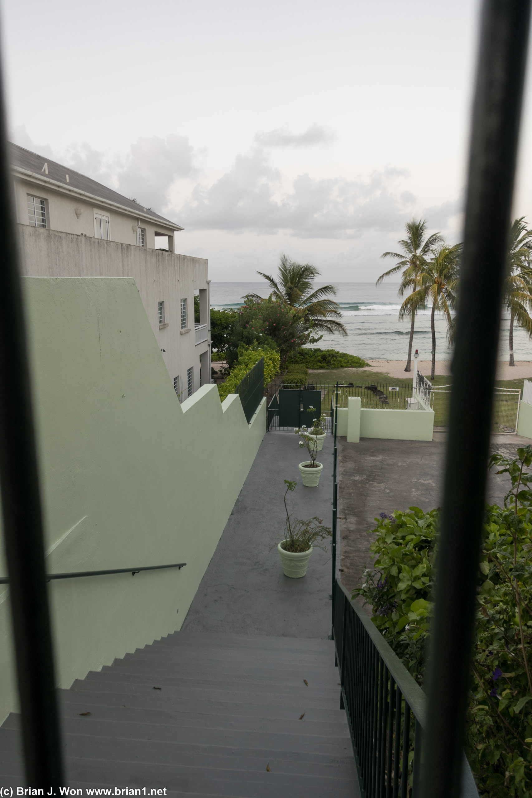 Courtyard by Marriott maintains nicer access right next to the public path.