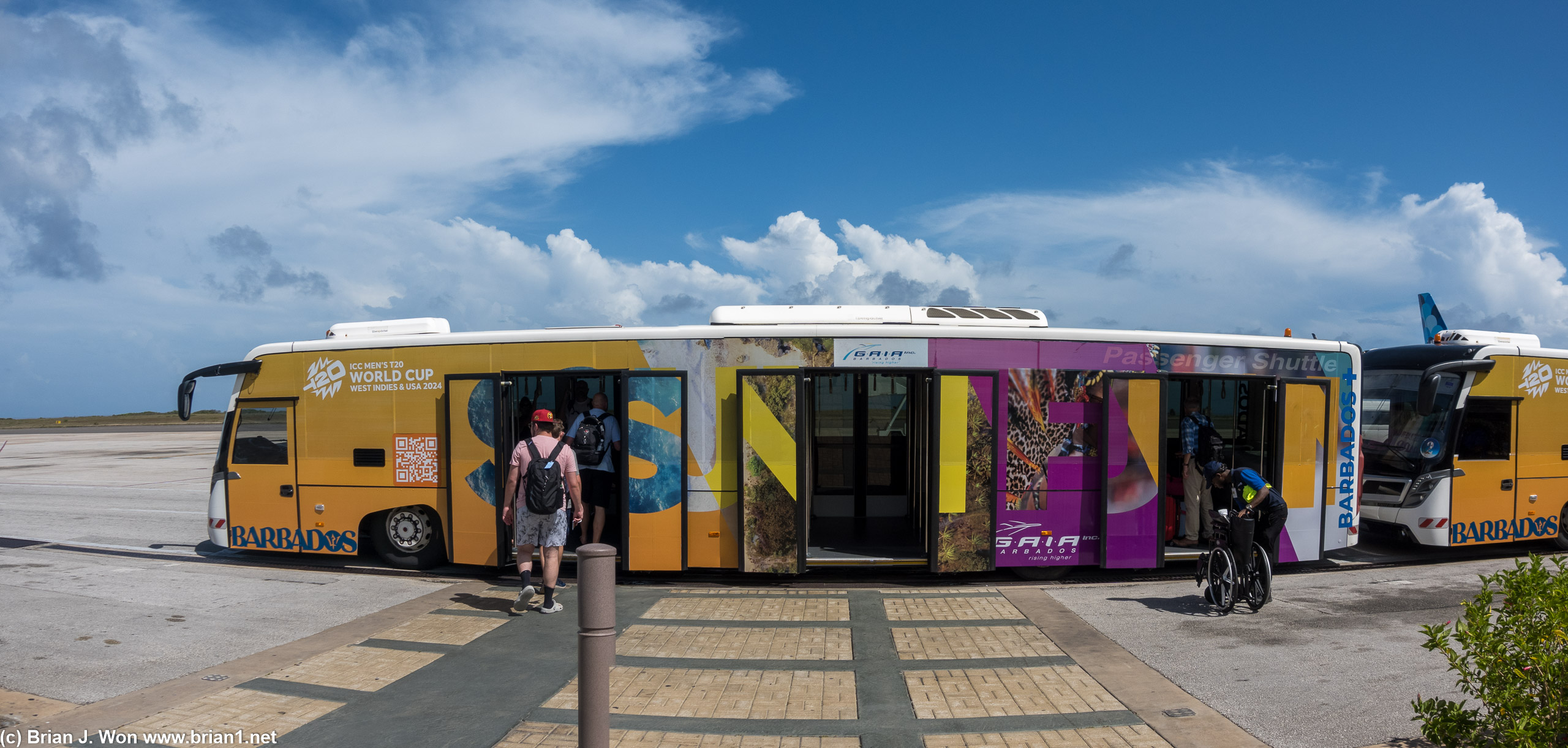 Bus gates, no air stairs here.