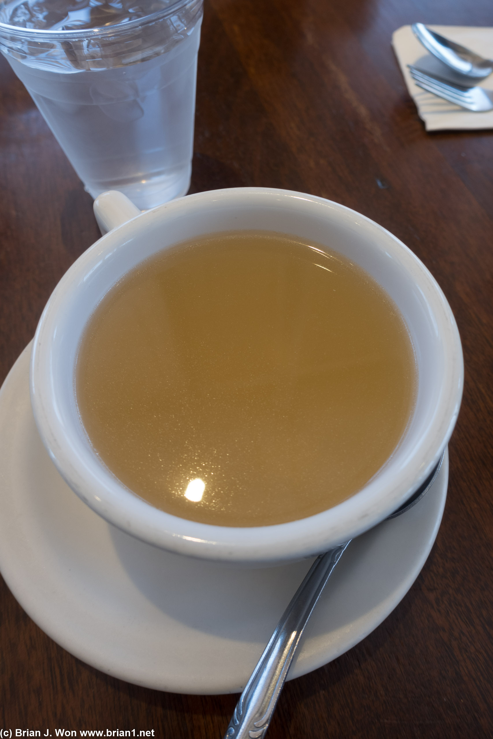 Chicken broth here is really good, even on a hot day (95 degrees F today).