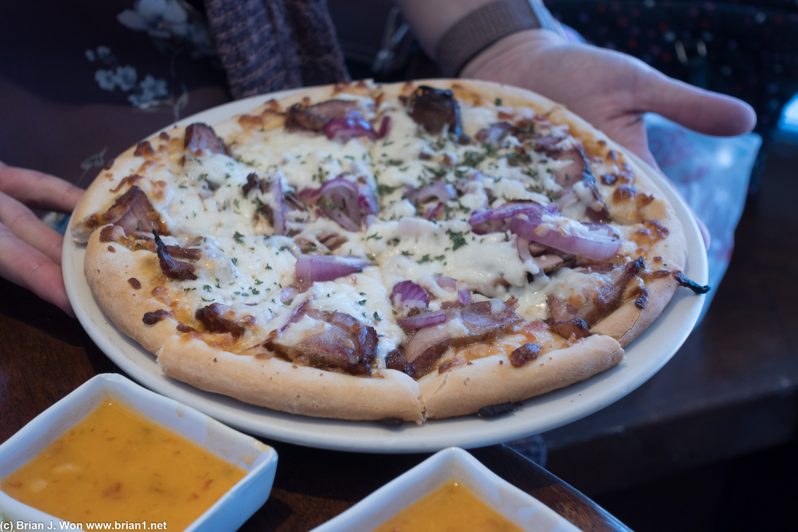 Smoked duck pizza was just okay.