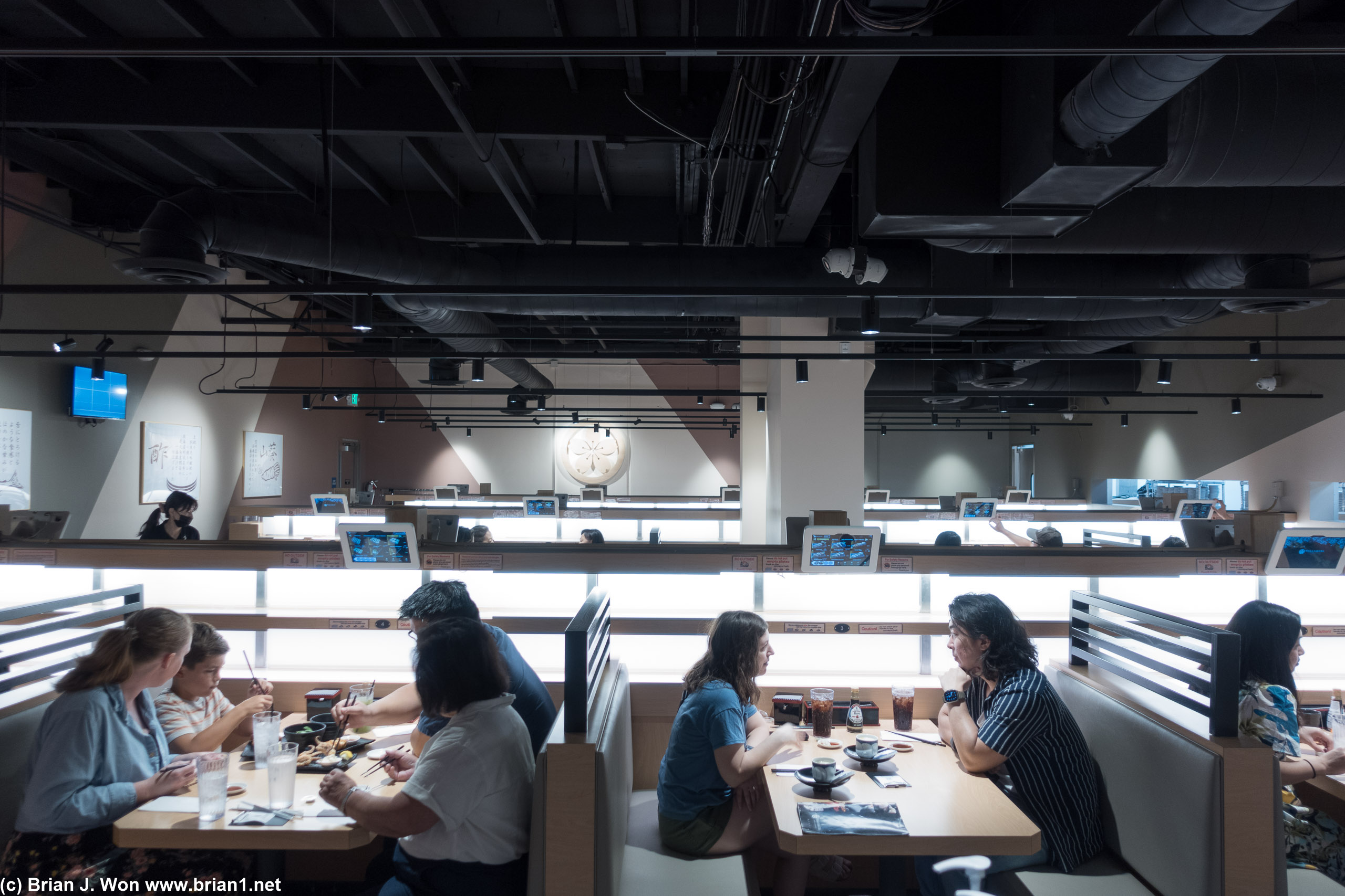 Typical very contemporary interior for a Japanese restaurant if you don't look too closely at the ceiling.