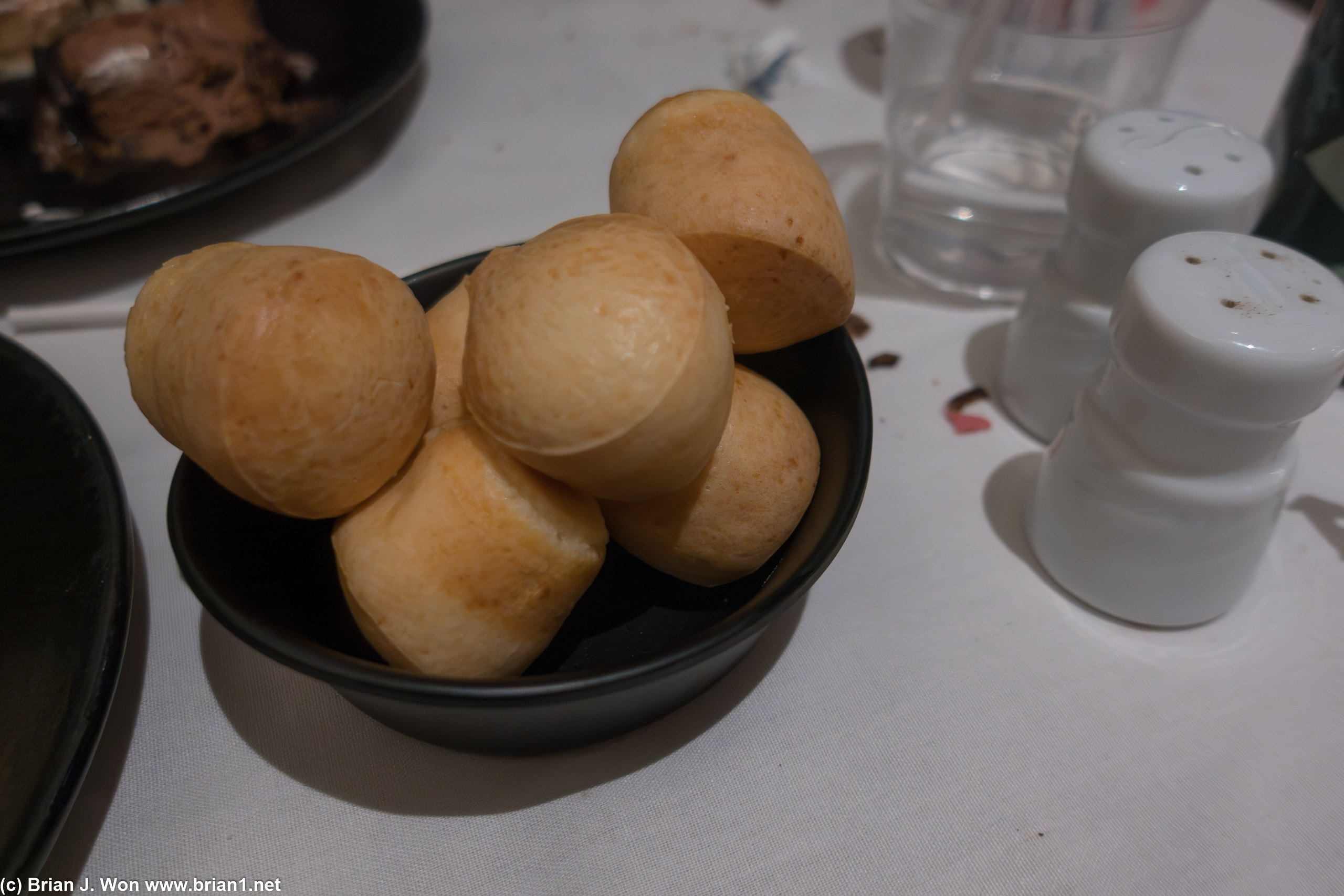 Fresh hot cheese bread is so good.