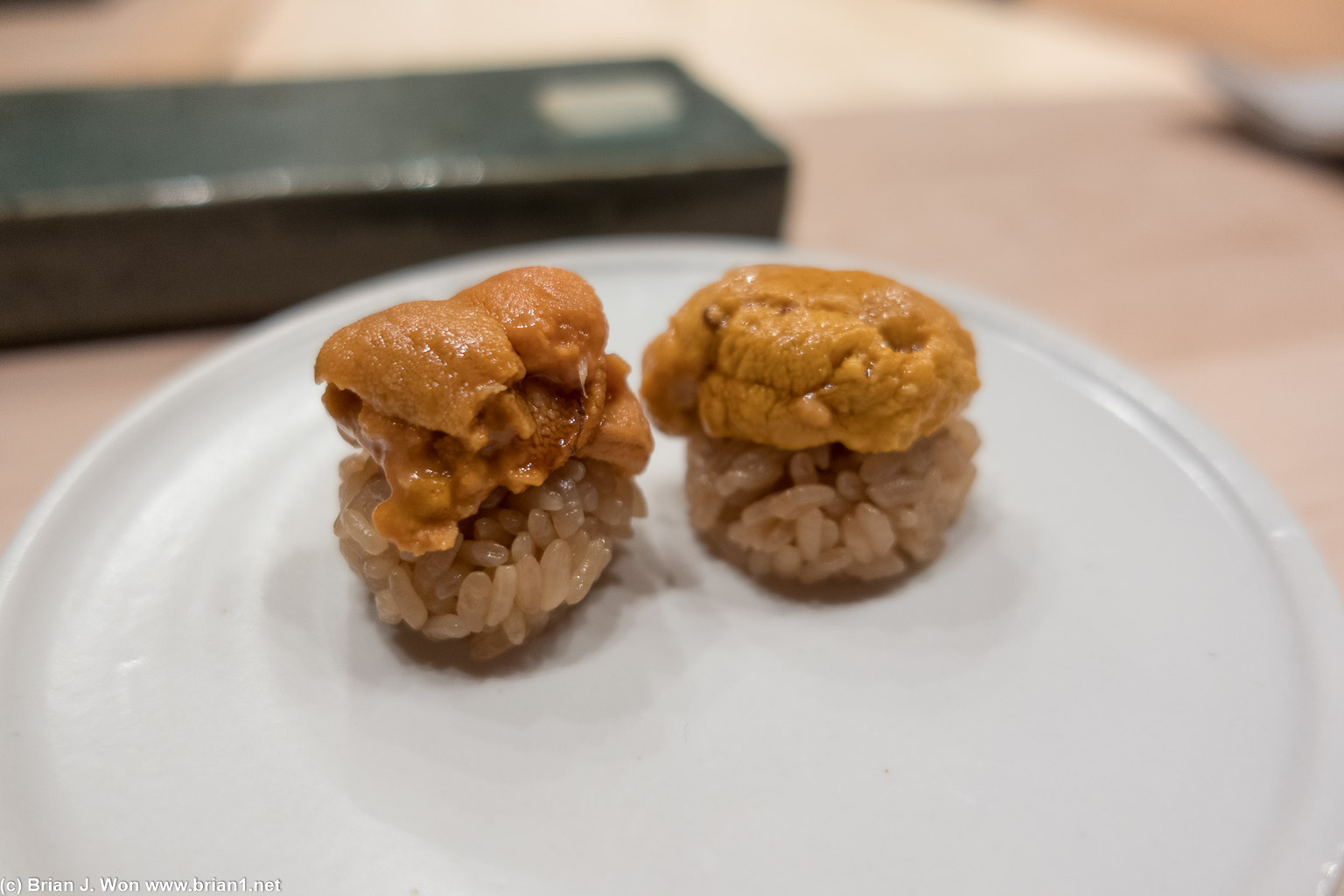 Hokkaido uni at left, Santa Barbara at right.