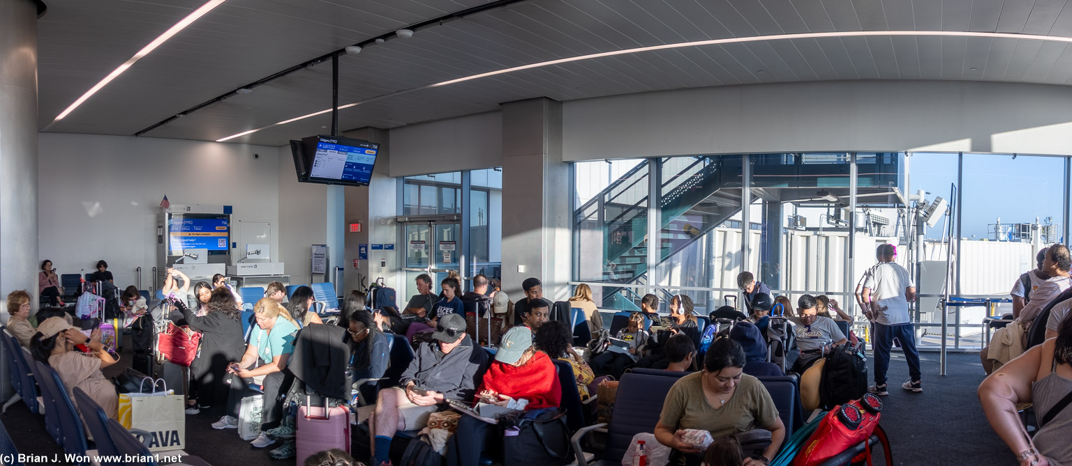 Crowded gate.