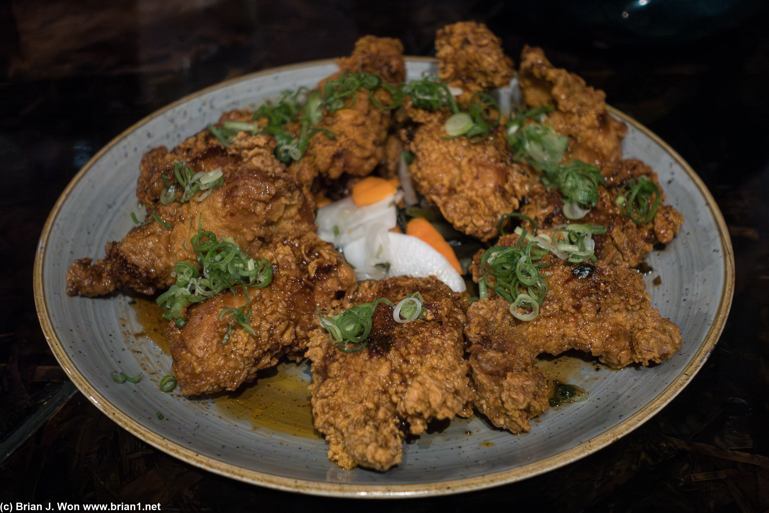 Fried chicken. First three dishes were all good to excellent.